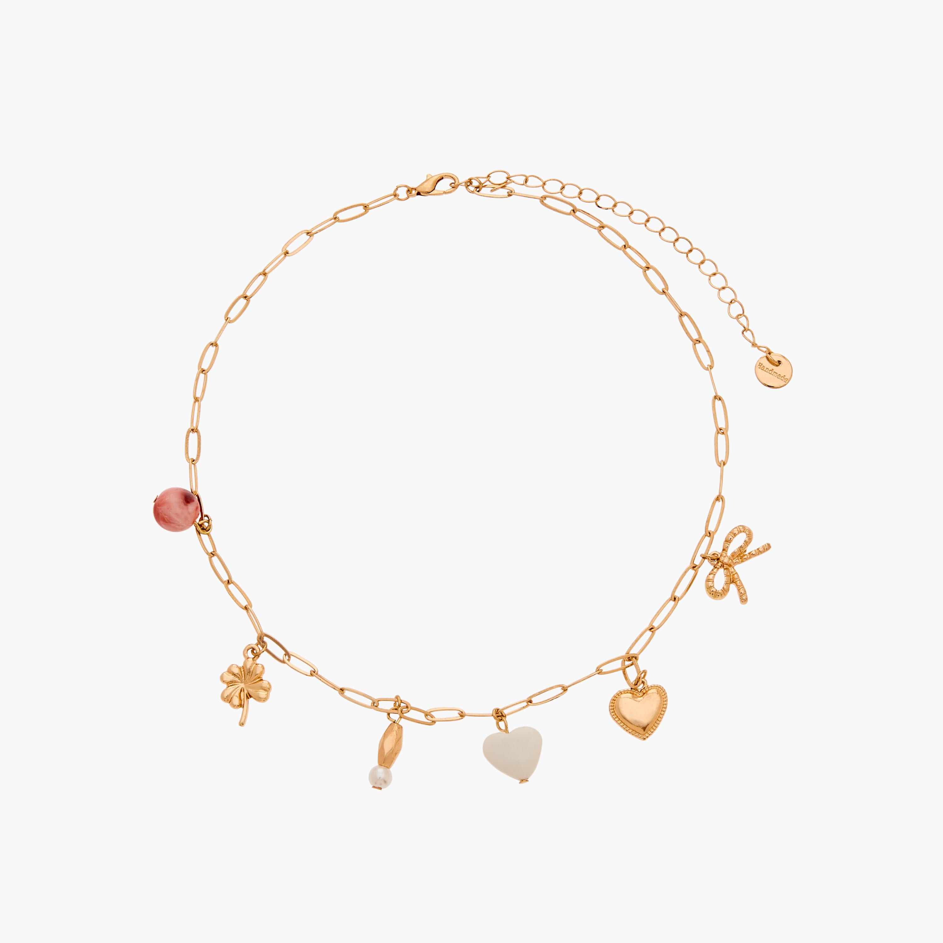 Gold Tone Necklace with Charm Pendants-women-watchesandjewellery-jewellery-necklacesandpendants-image-1
