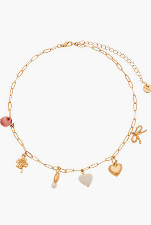 Gold Tone Necklace with Charm Pendants-women-watchesandjewellery-jewellery-necklacesandpendants-image-1