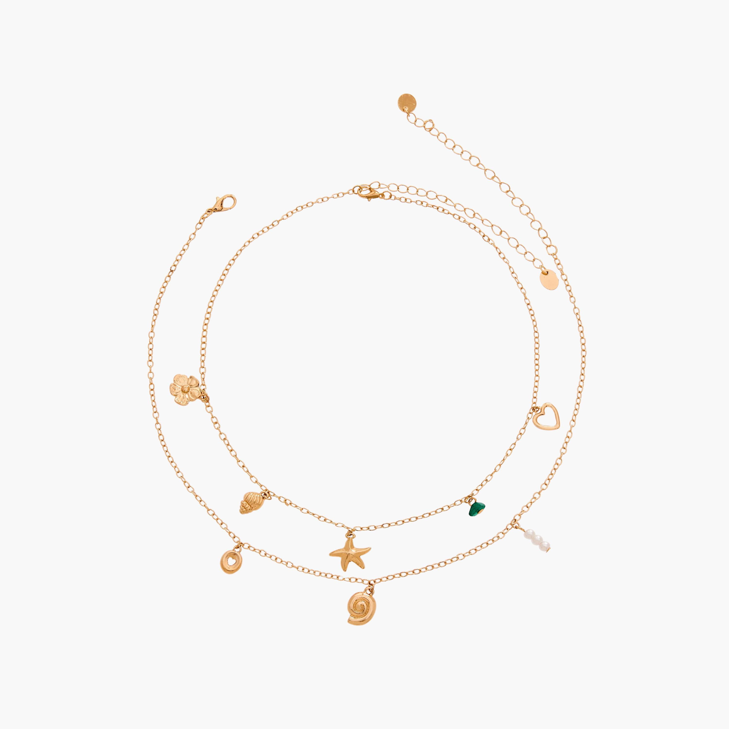 Pack of 2 Gold Tone Necklace with Charm Pendant-women-watchesandjewellery-jewellery-necklacesandpendants-image-1