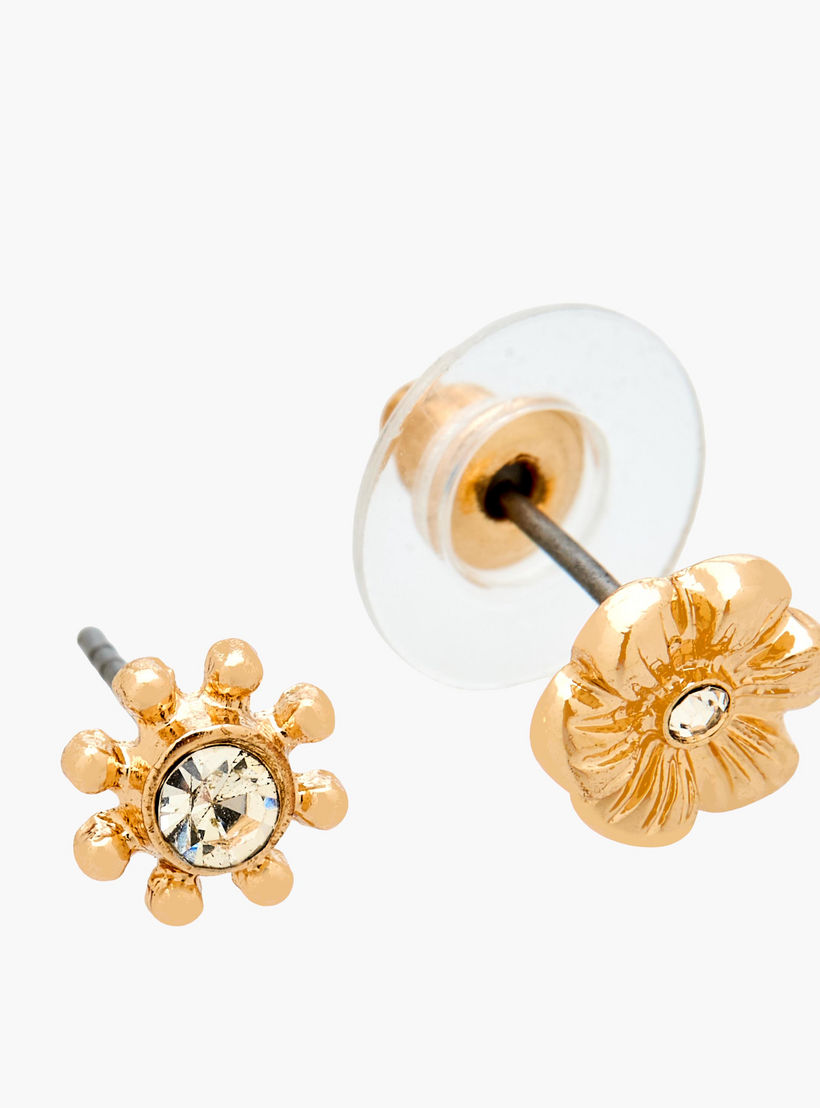 Pack of 20 Gold Tone Stud Earrings with Pushback closure-women-watchesandjewellery-jewellery-earrings-image-4