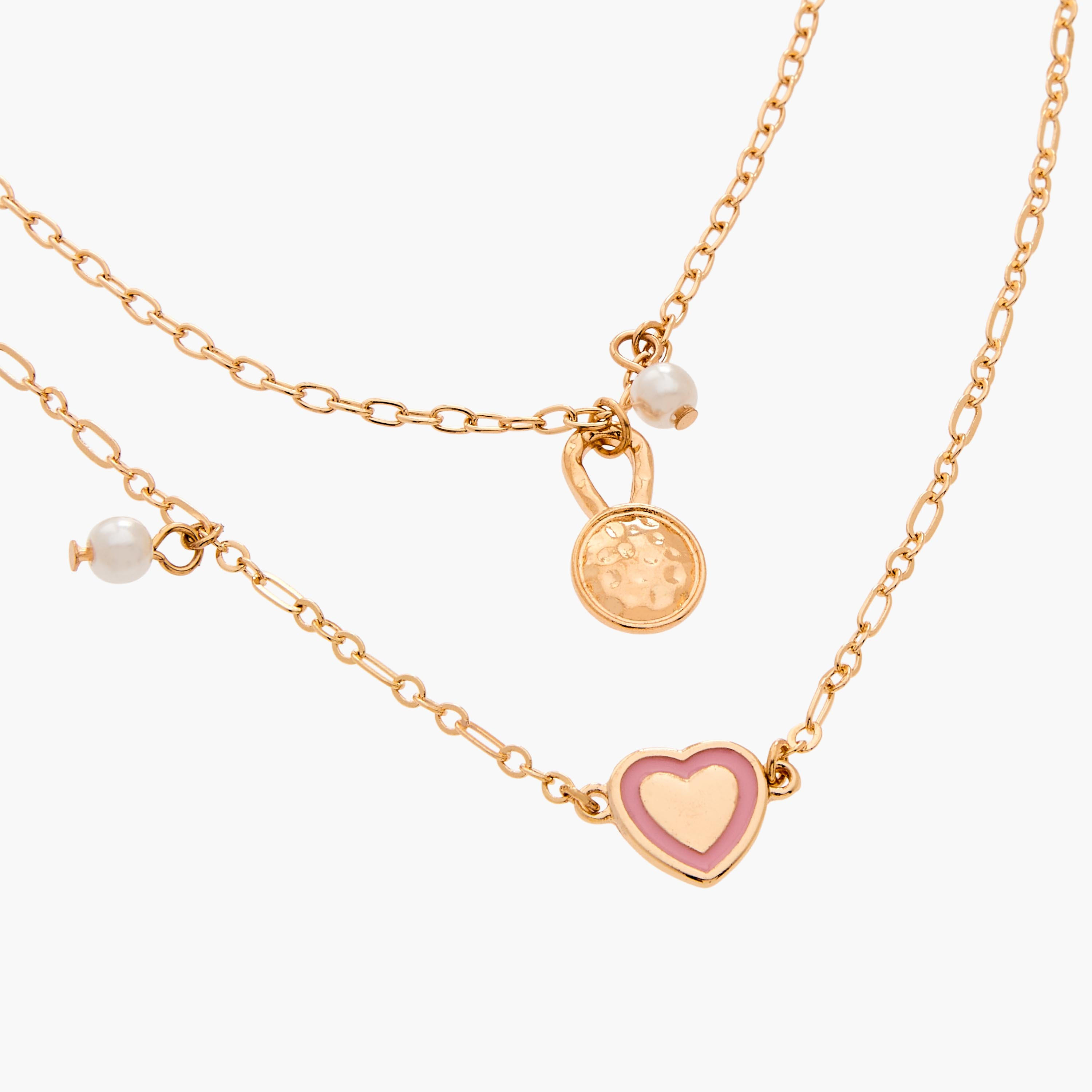 Pack of 2 Gold Tone Necklace with Heart Pendant-women-watchesandjewellery-jewellery-necklacesandpendants-image-4