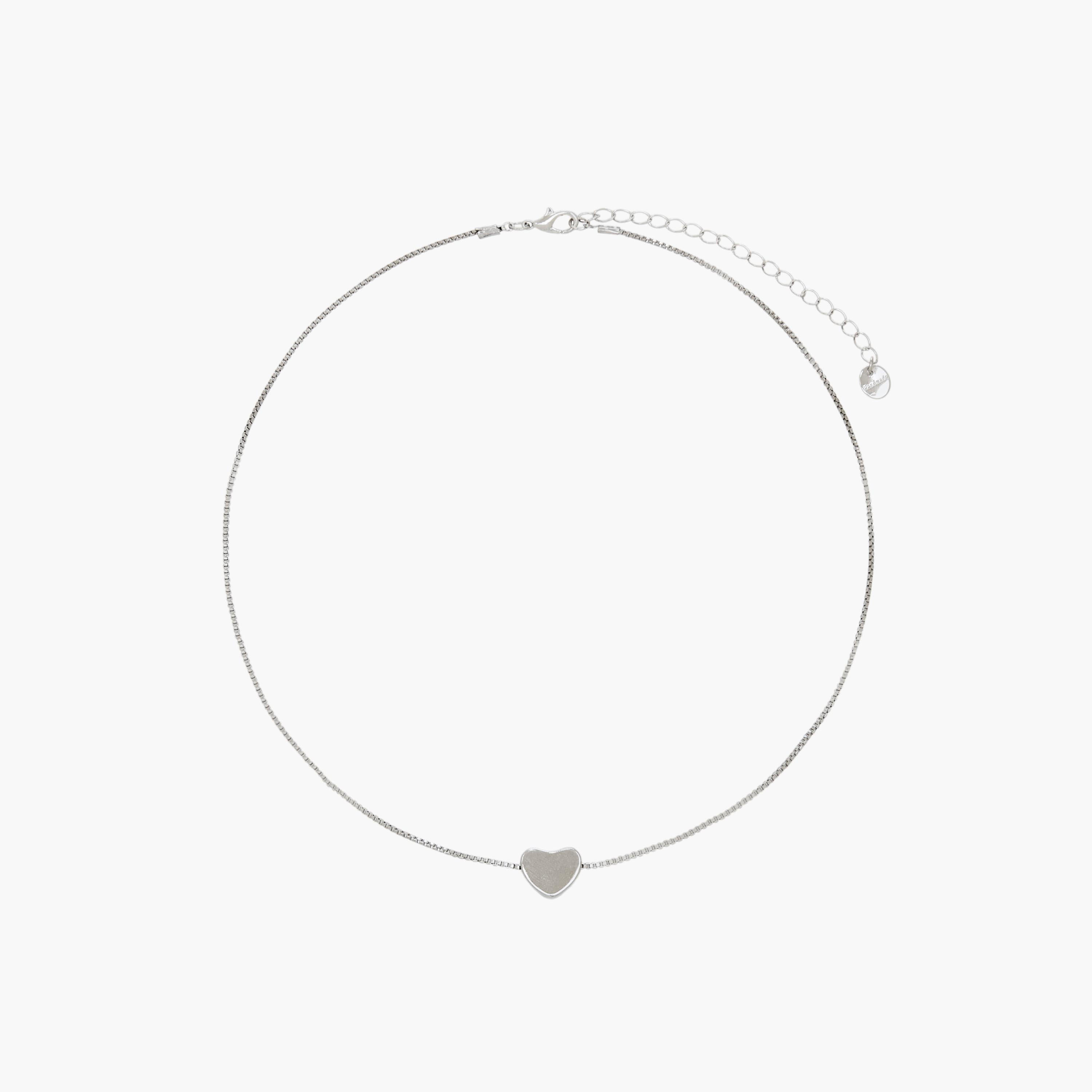 Silver Tone Necklace with Heart Pendant-women-watchesandjewellery-jewellery-necklacesandpendants-image-1