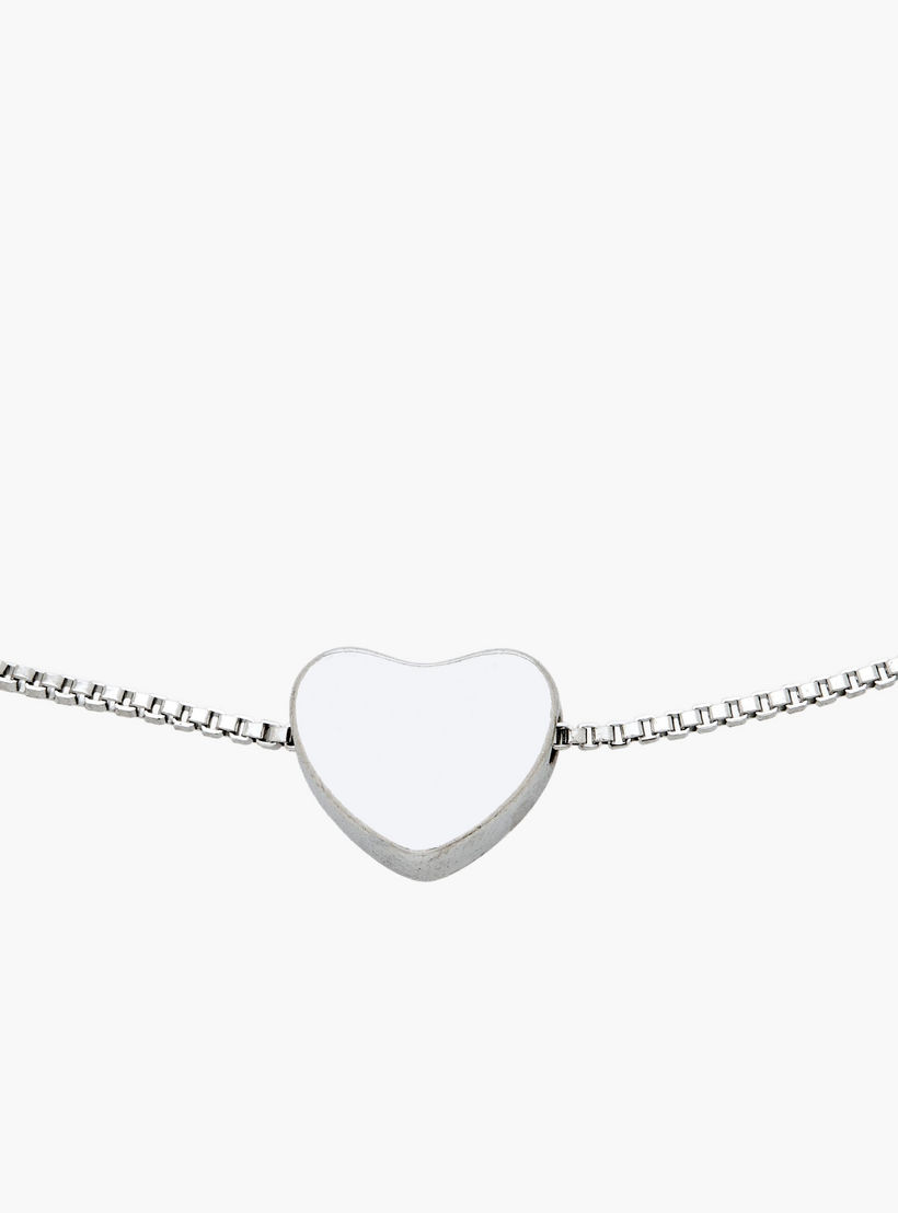 Silver Tone Necklace with Heart Pendant-women-watchesandjewellery-jewellery-necklacesandpendants-image-2