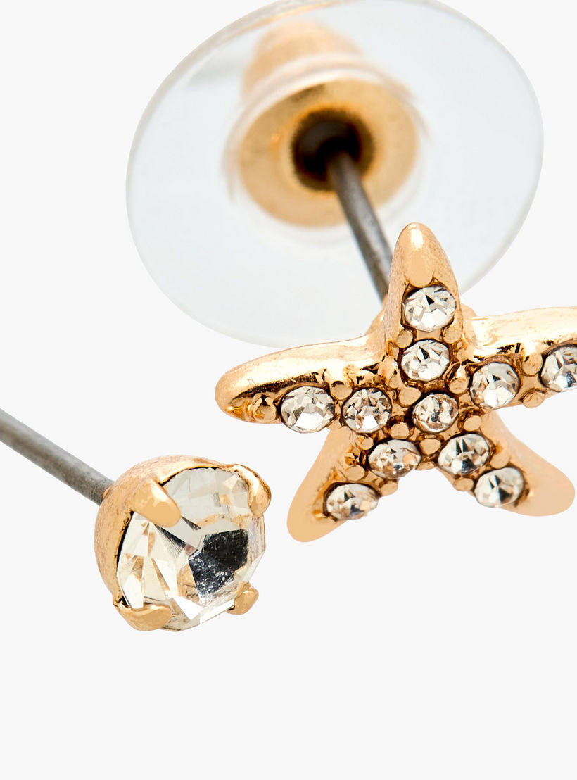 حلقان ميتاليك بمكبس إغلاق خلفي - طقم من 9 أزواج-women-watchesandjewellery-jewellery-earrings-image-4