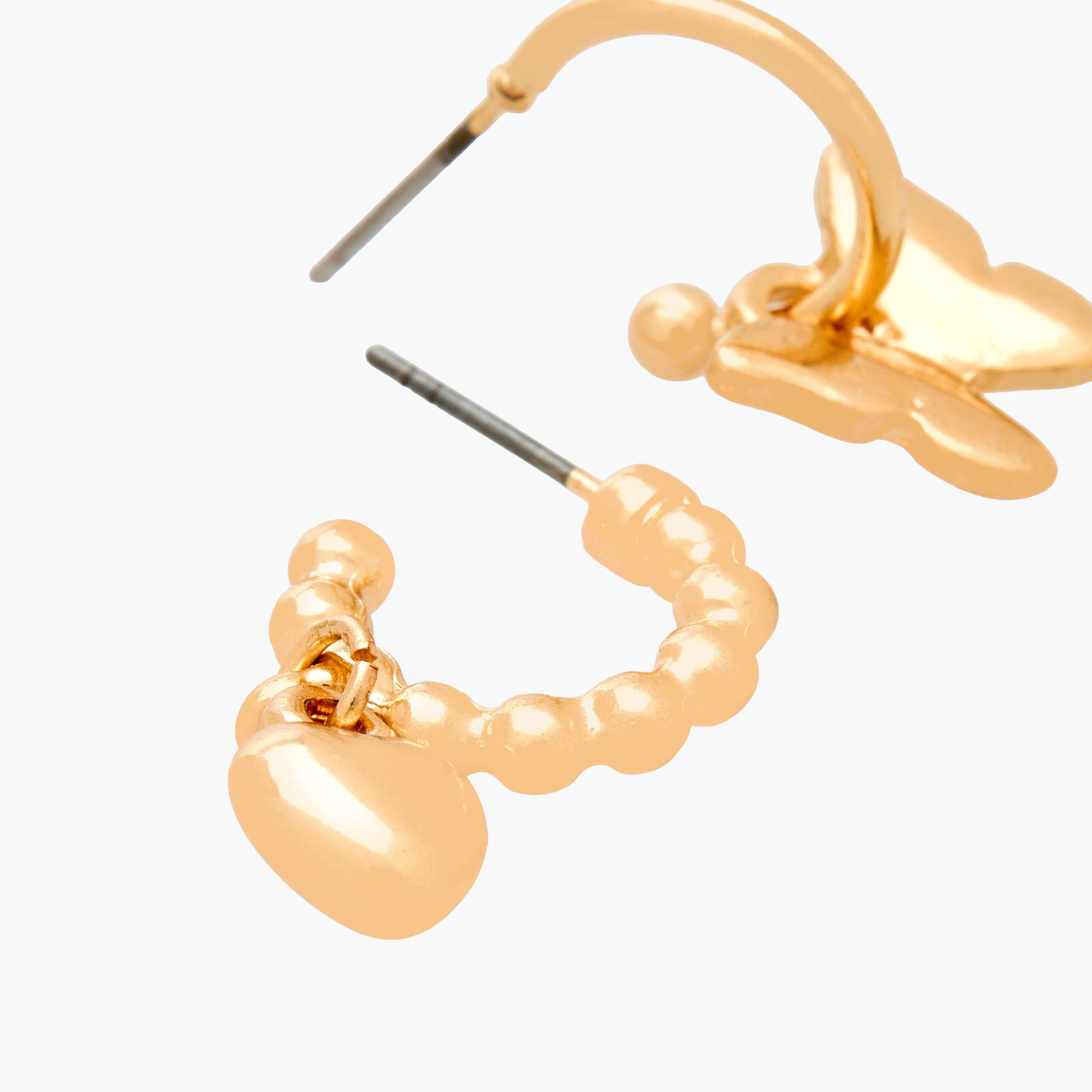 حلقان ذهبية اللون بتزيينات وبمكبس إغلاق خلفي - طقم من 9 أزواج-women-watchesandjewellery-jewellery-earrings-image-4