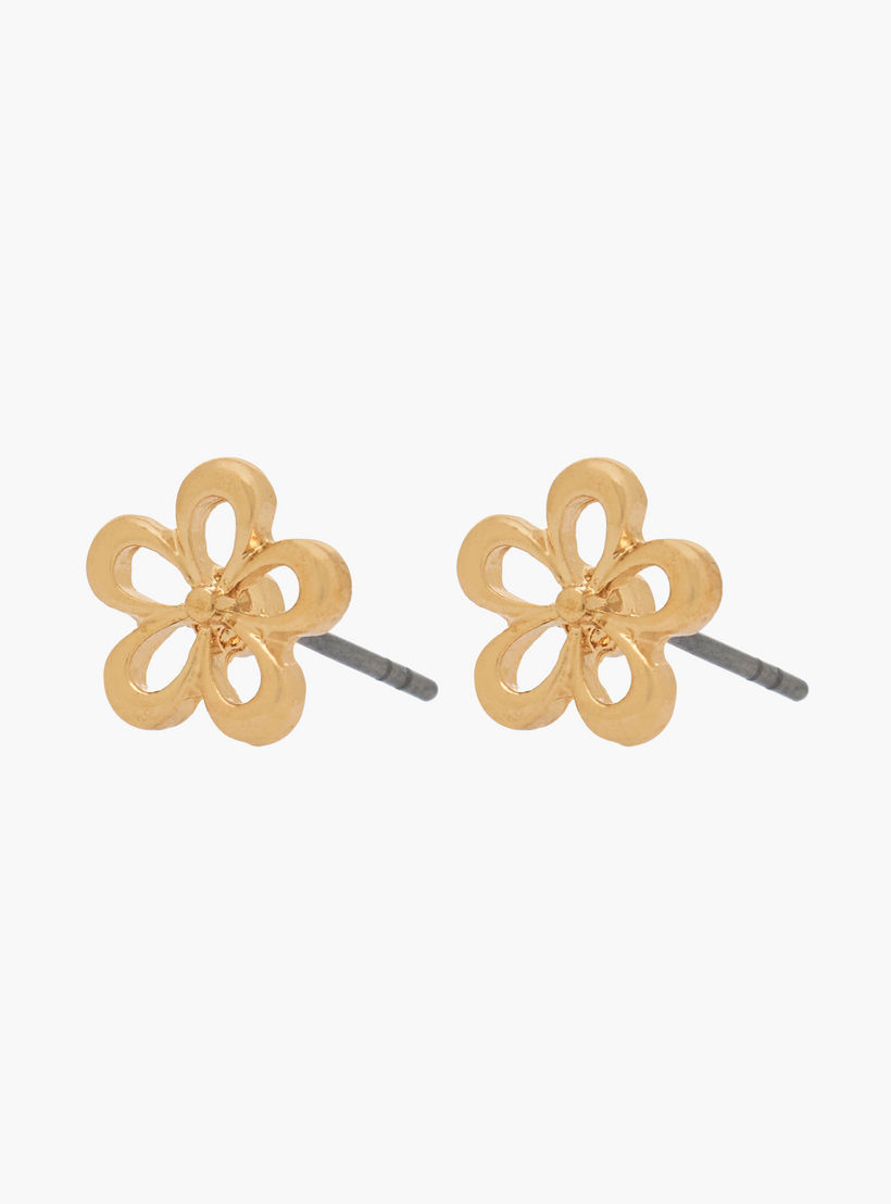 Pack of 9 Gold Tone Stud Earrings with Pushback Closure-women-watchesandjewellery-jewellery-earrings-image-5