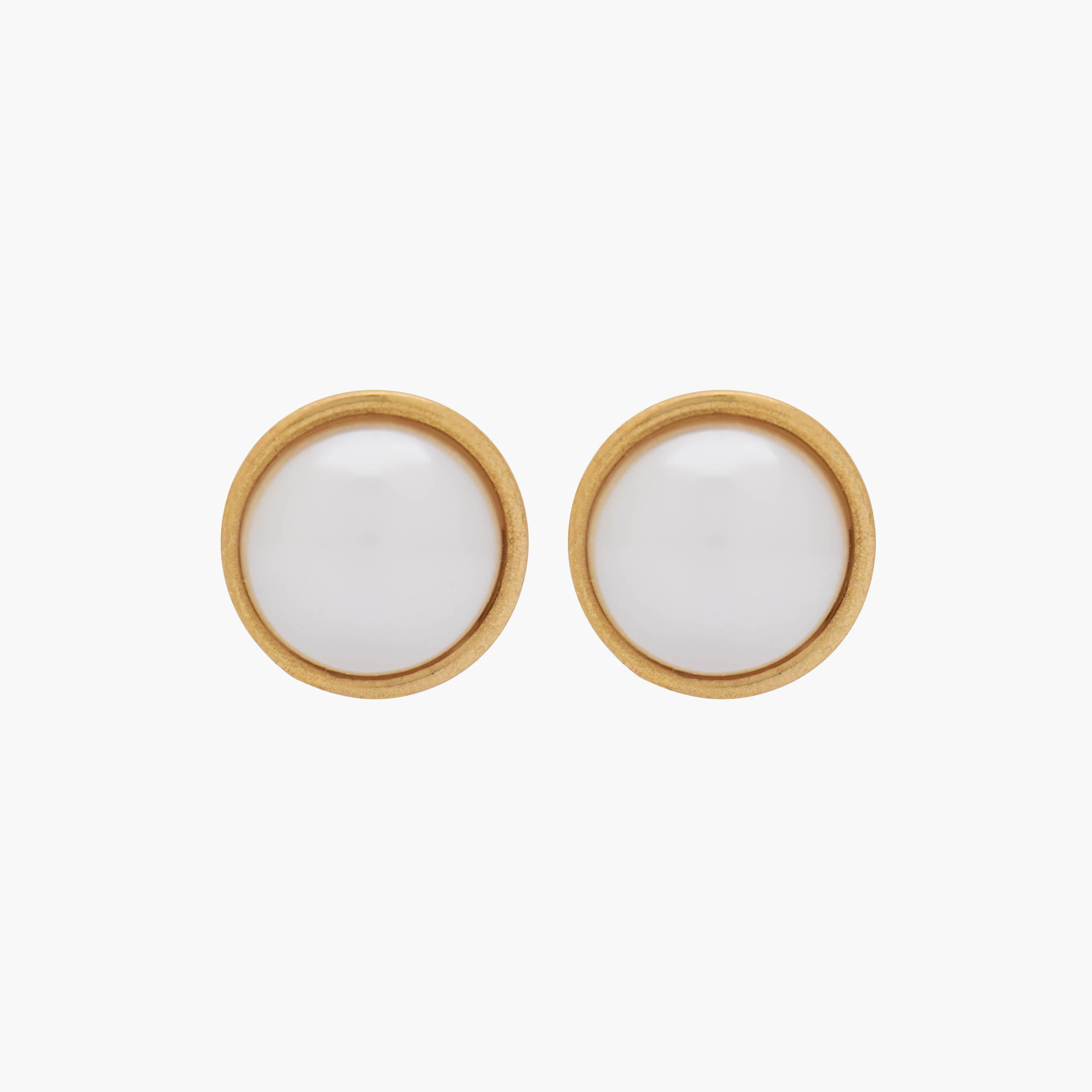 Gold Tone Pearl Embellished Earrings with Pushback Closure-women-watchesandjewellery-jewellery-earrings-image-1