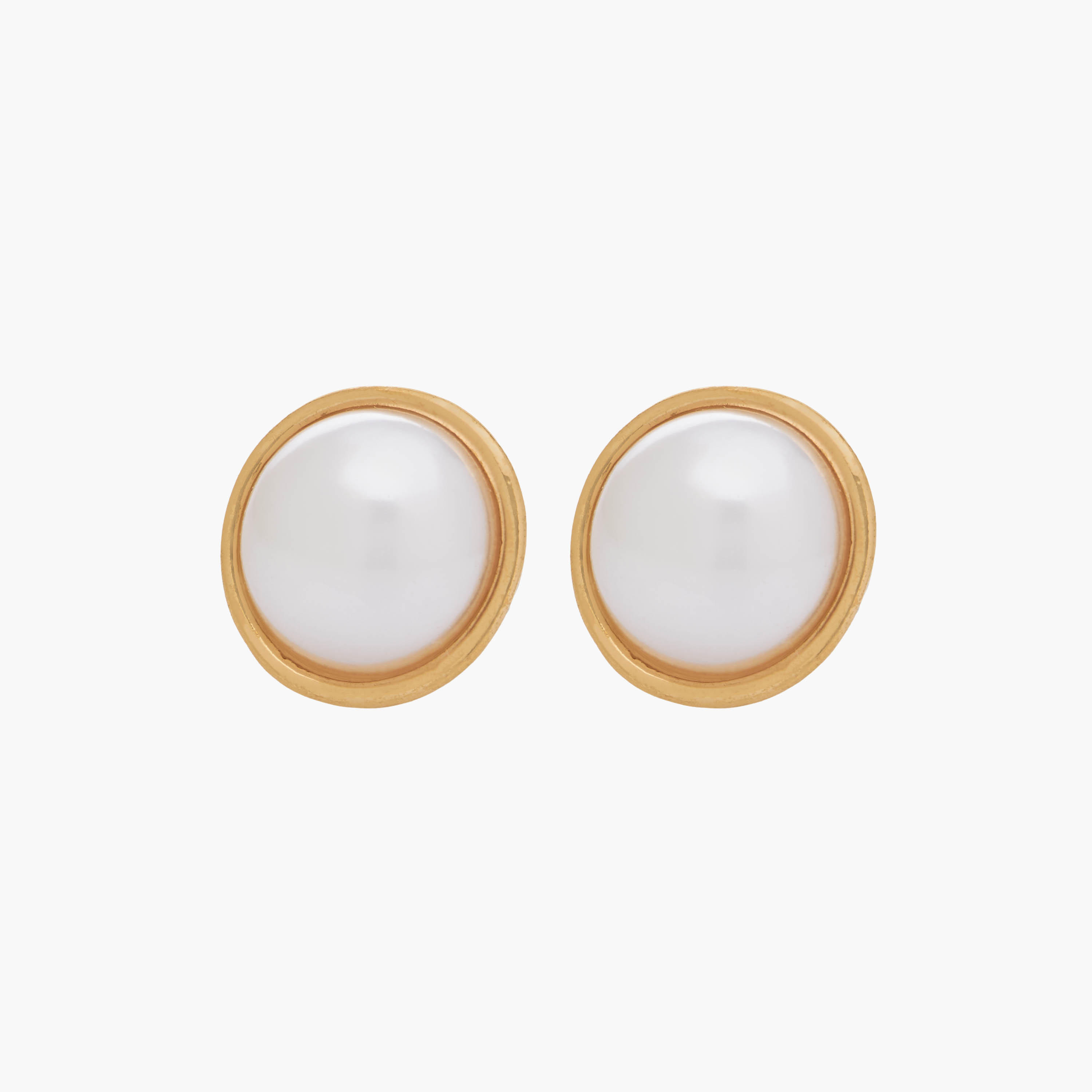 Gold Tone Pearl Embellished Earrings with Pushback Closure-women-watchesandjewellery-jewellery-earrings-image-3