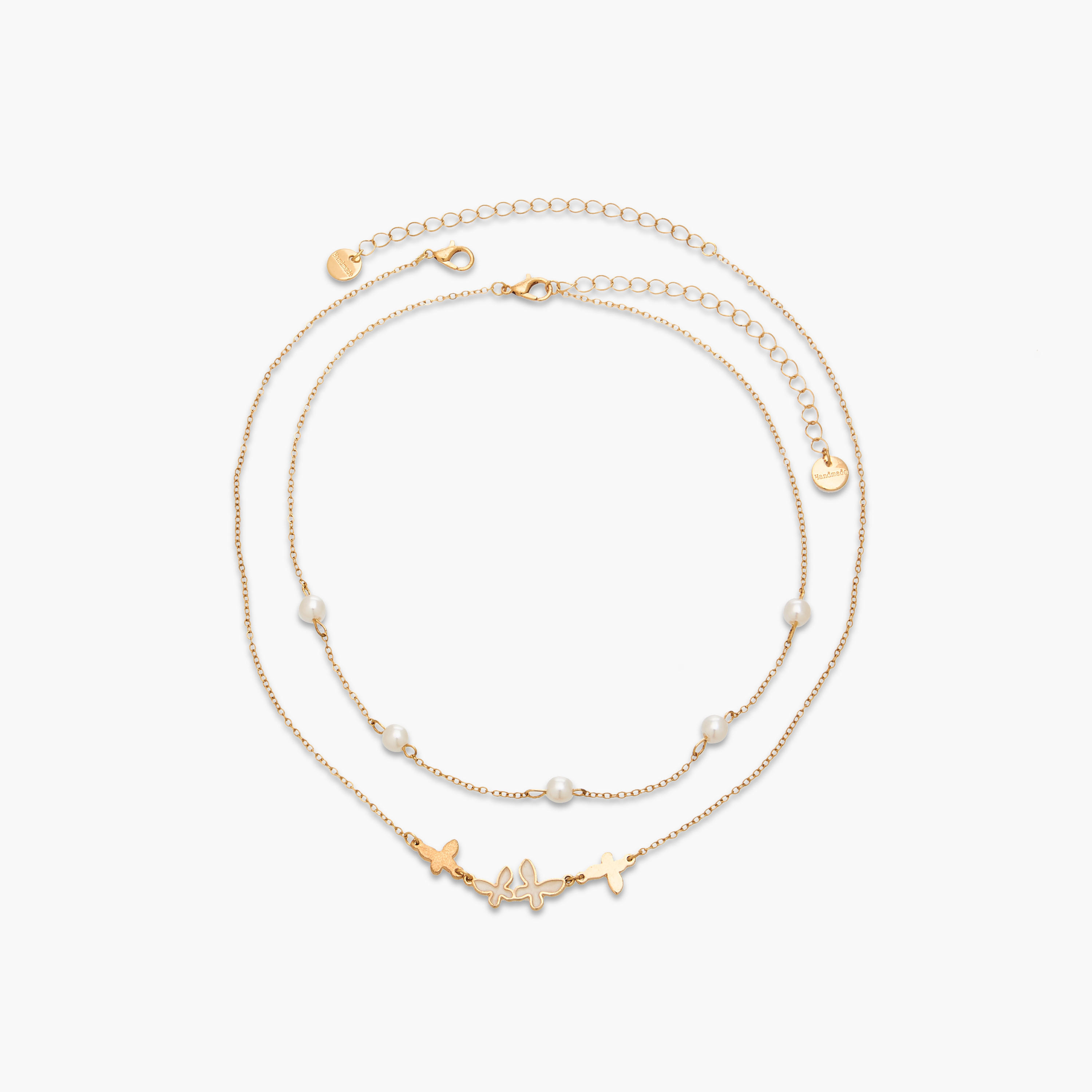 طقم من 2 قلادة لون ذهبي مع دلايات-women-watchesandjewellery-jewellery-necklacesandpendants-image-1