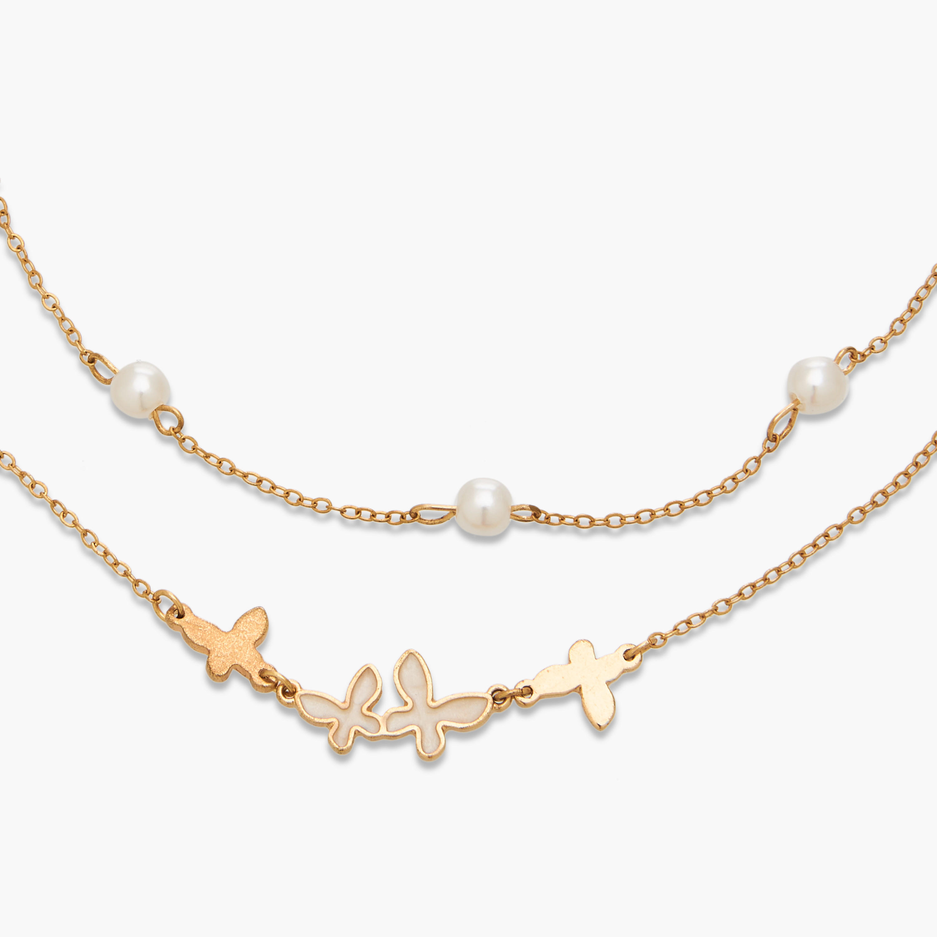 طقم من 2 قلادة لون ذهبي مع دلايات-women-watchesandjewellery-jewellery-necklacesandpendants-image-4