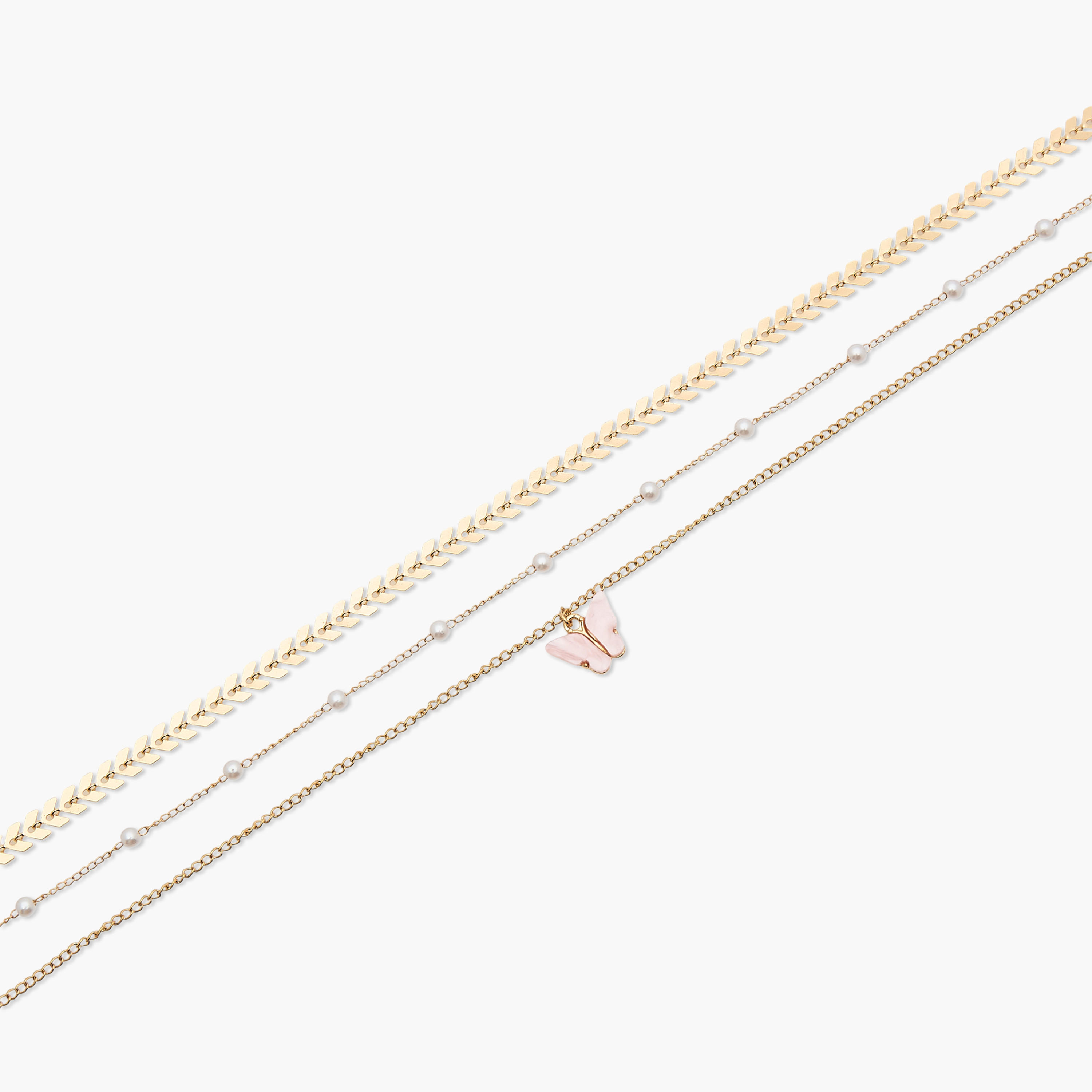 Pack of 3 Gold Tone Necklace with Butterfly Pendant-women-watchesandjewellery-jewellery-necklacesandpendants-image-5