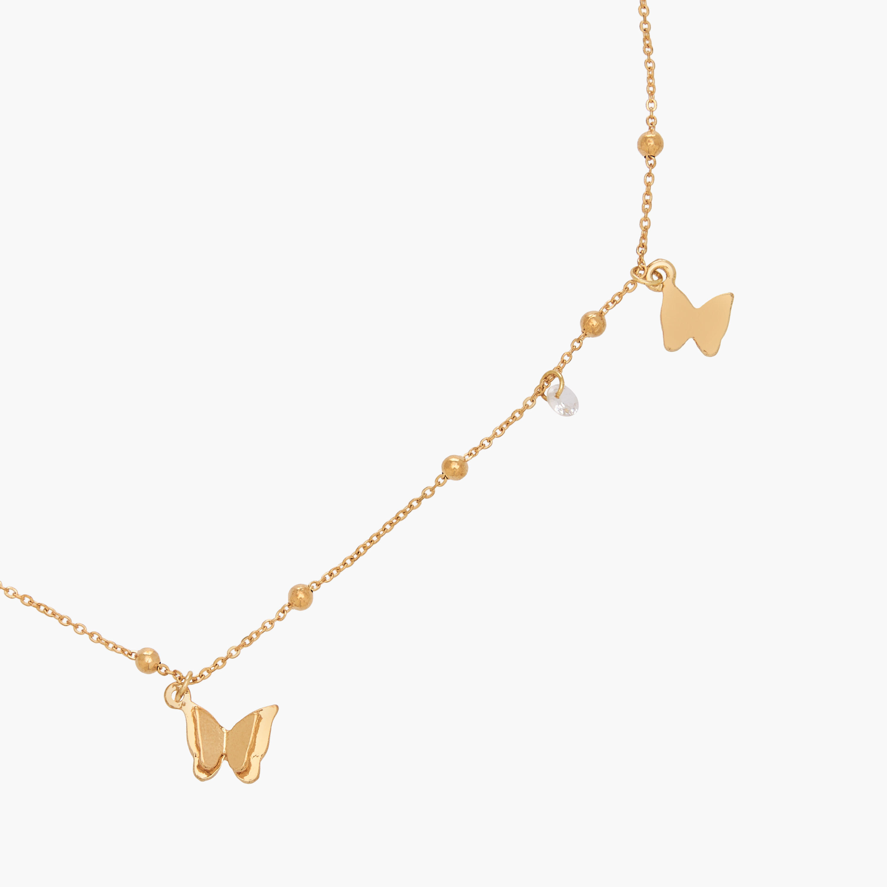 Gold Tone Necklace with Butterfly Pendant-women-watchesandjewellery-jewellery-necklacesandpendants-image-3