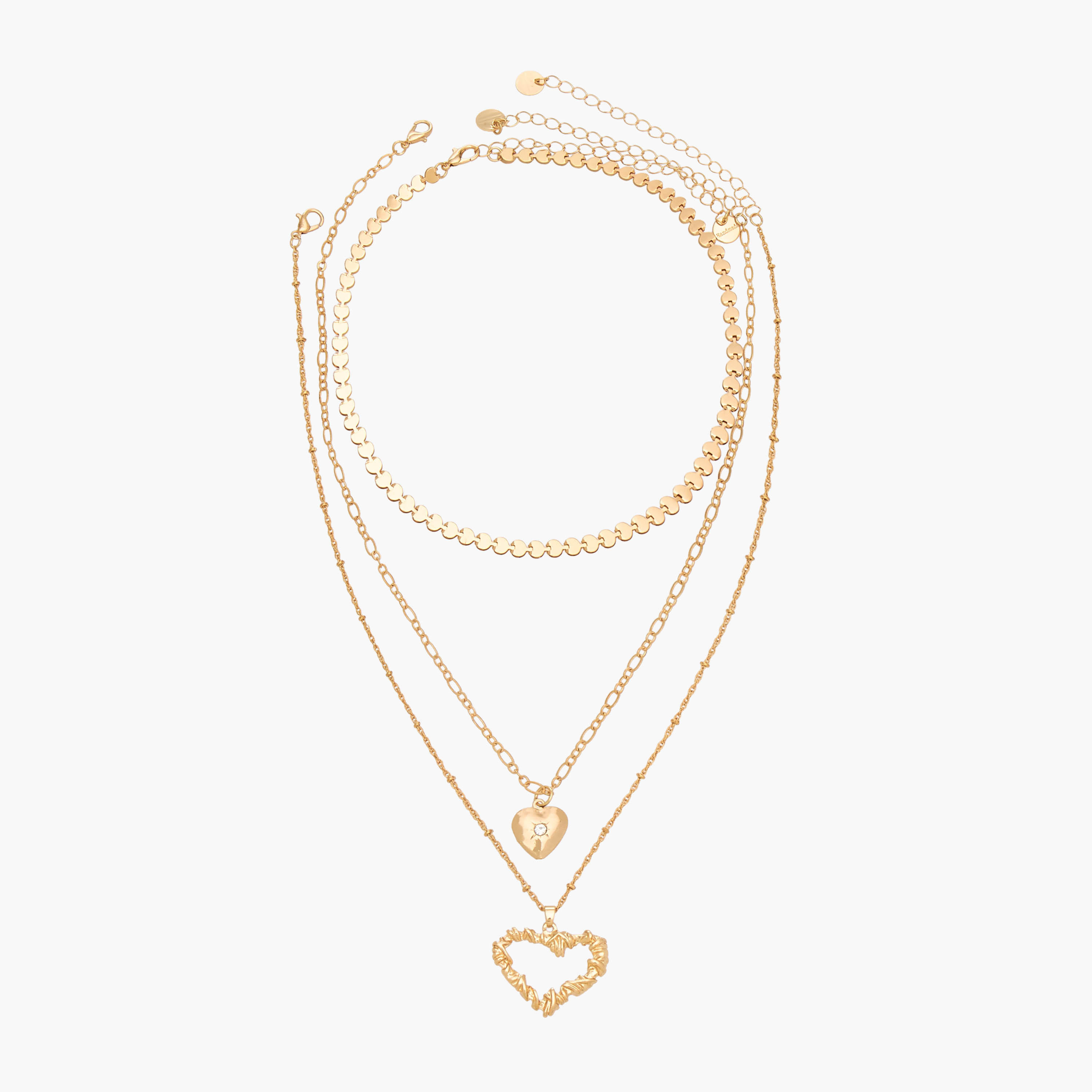 Pack of 3 Gold Tone Necklace with Heart Pendant-women-watchesandjewellery-jewellery-necklacesandpendants-image-1