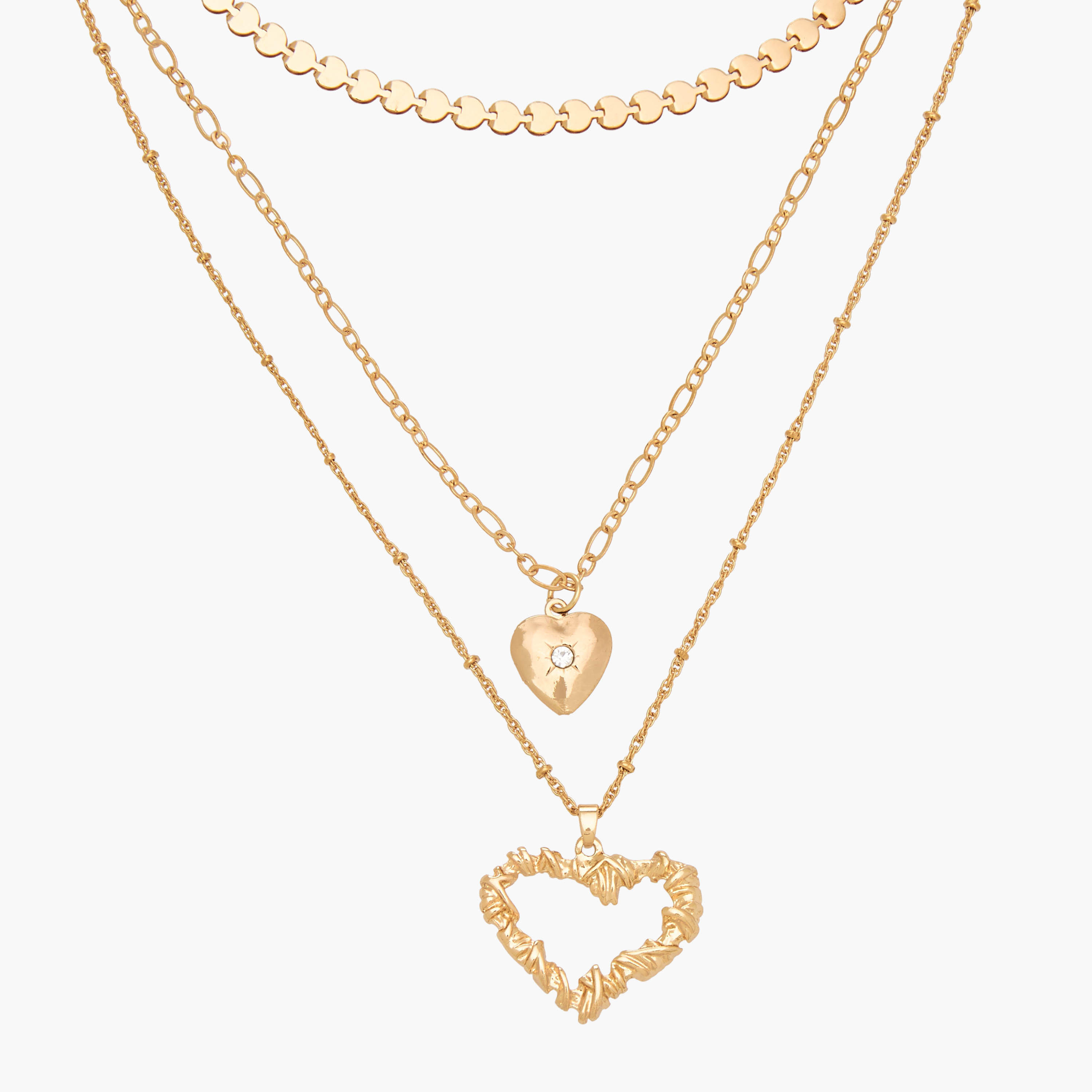 Pack of 3 Gold Tone Necklace with Heart Pendant-women-watchesandjewellery-jewellery-necklacesandpendants-image-5