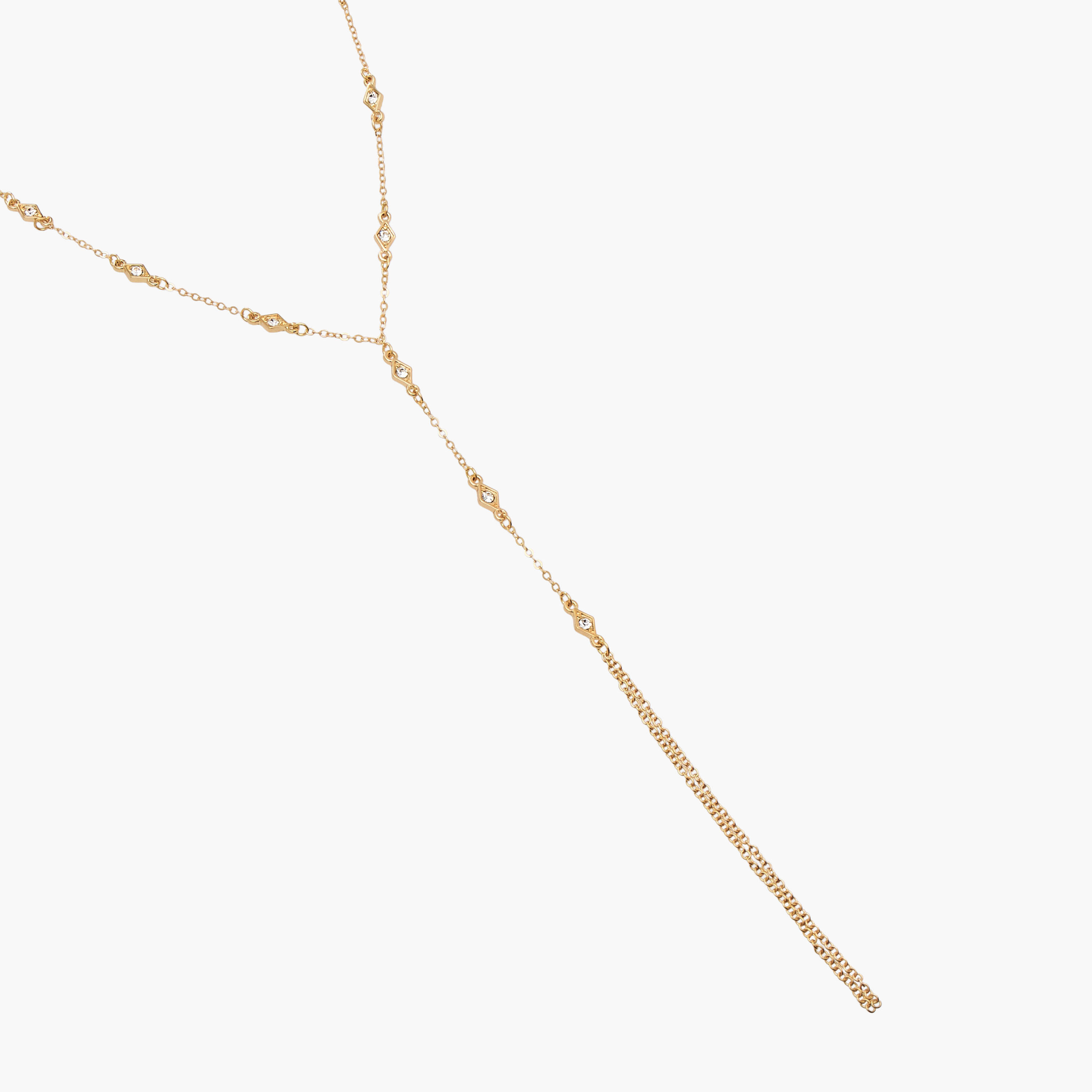 Gold Tone Necklace with Y Shaped Design-women-watchesandjewellery-jewellery-necklacesandpendants-image-2