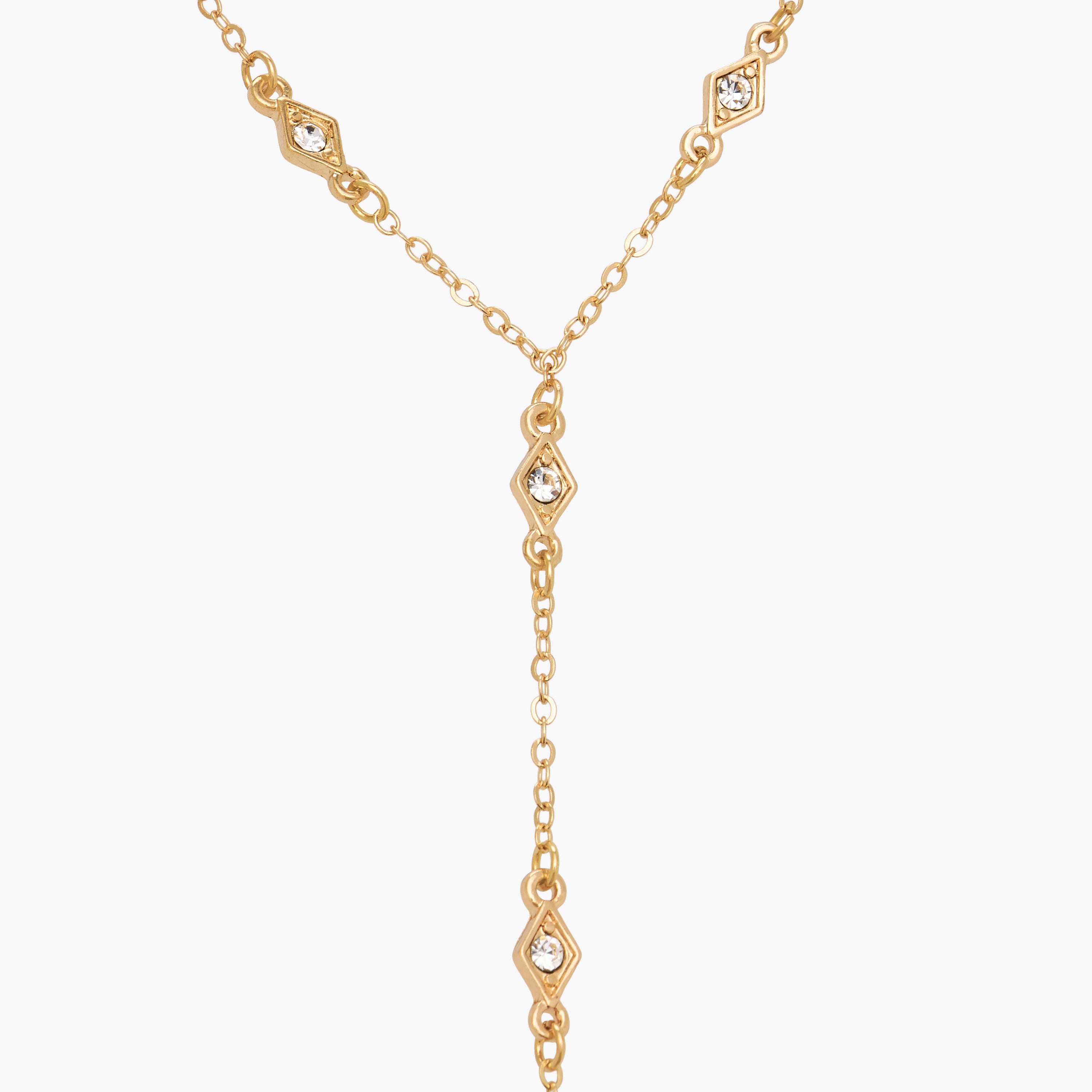 Gold Tone Necklace with Y Shaped Design-women-watchesandjewellery-jewellery-necklacesandpendants-image-3