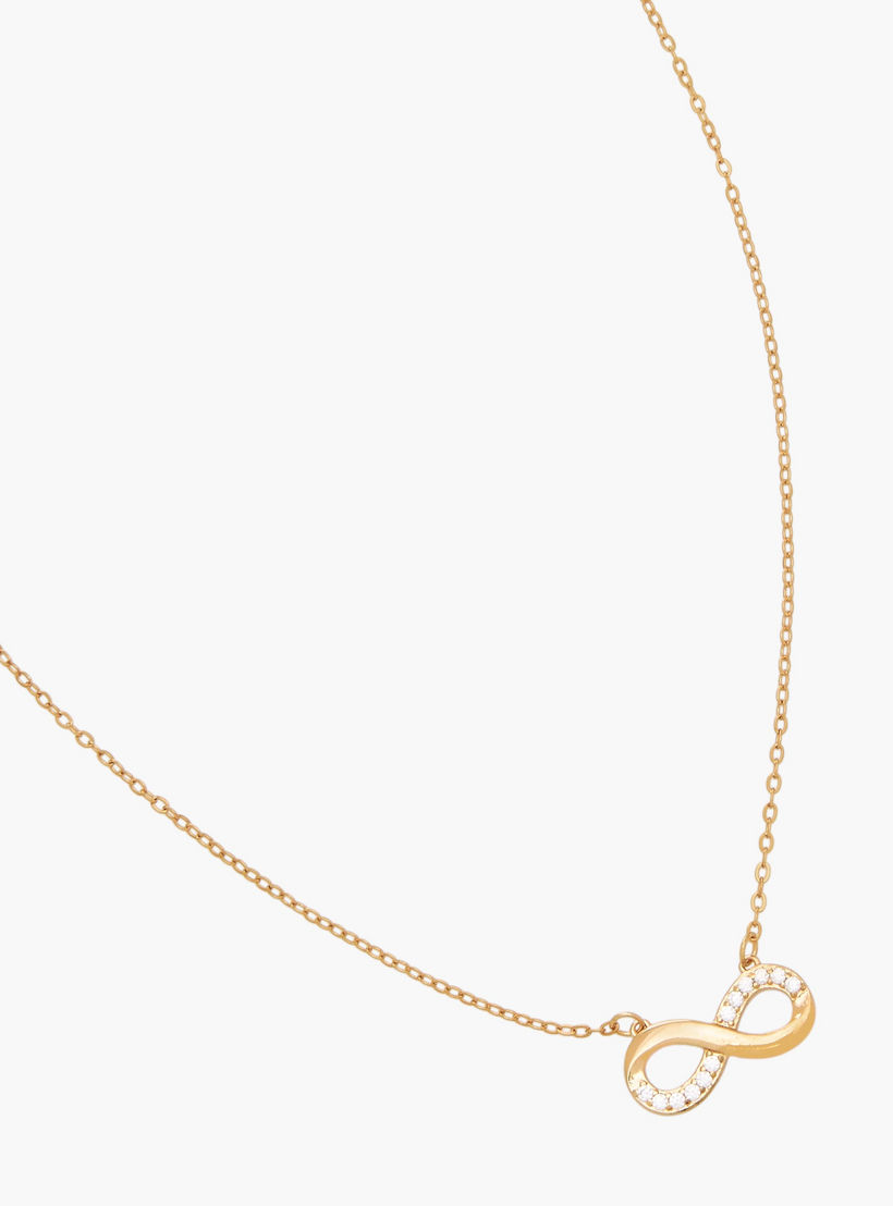 عقد بلون ذهبي ودلاية مكعب زركونيا-women-watchesandjewellery-jewellery-necklacesandpendants-image-2