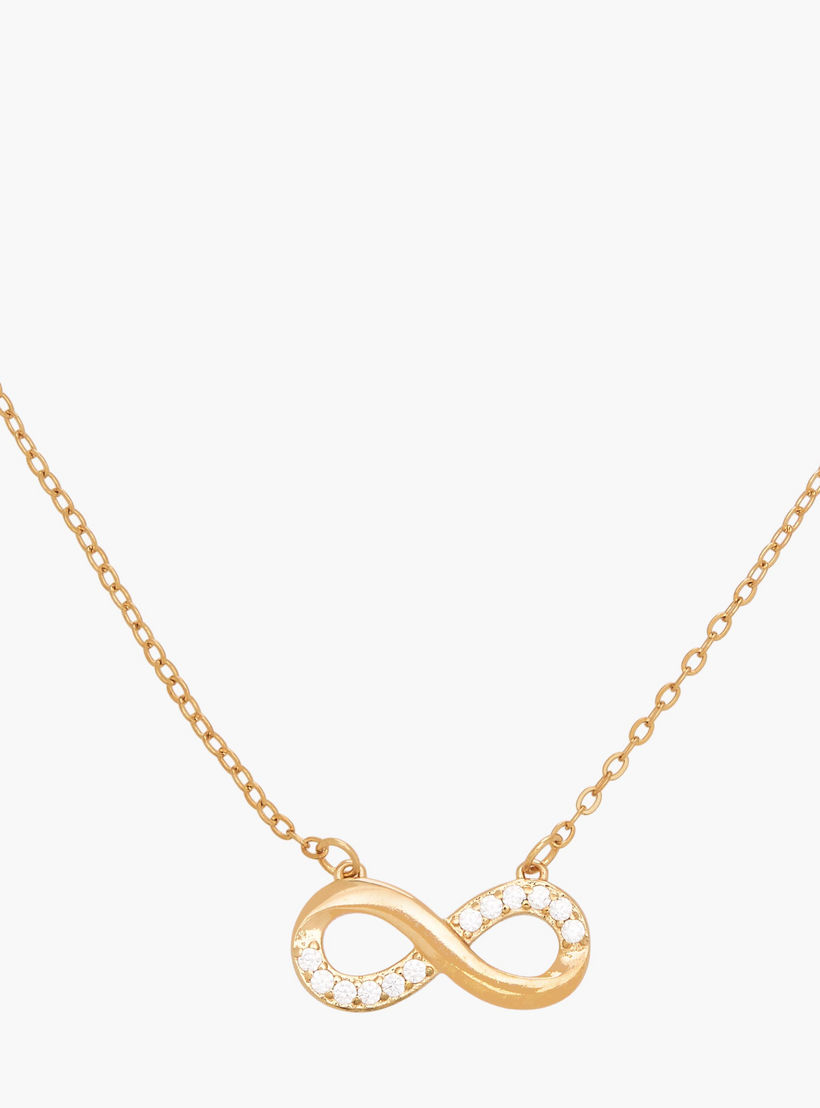 عقد بلون ذهبي ودلاية مكعب زركونيا-women-watchesandjewellery-jewellery-necklacesandpendants-image-3