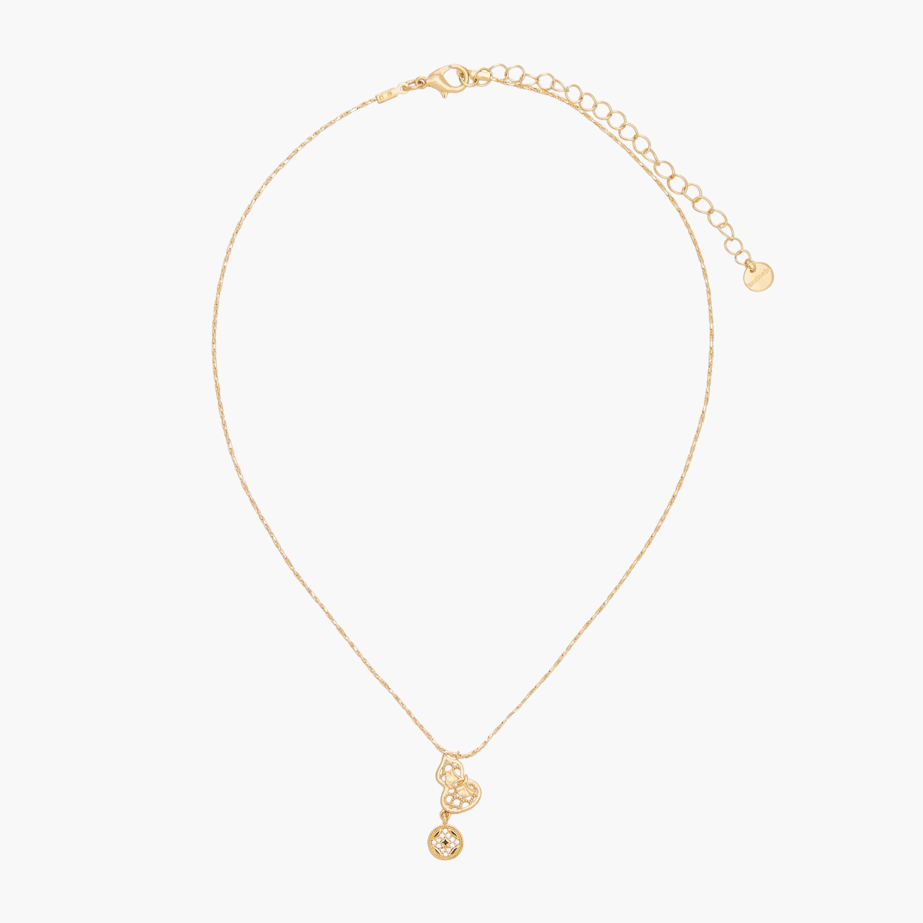 Gold Tone Necklace with Cubic Zirconia Pendant-women-watchesandjewellery-jewellery-necklacesandpendants-image-1