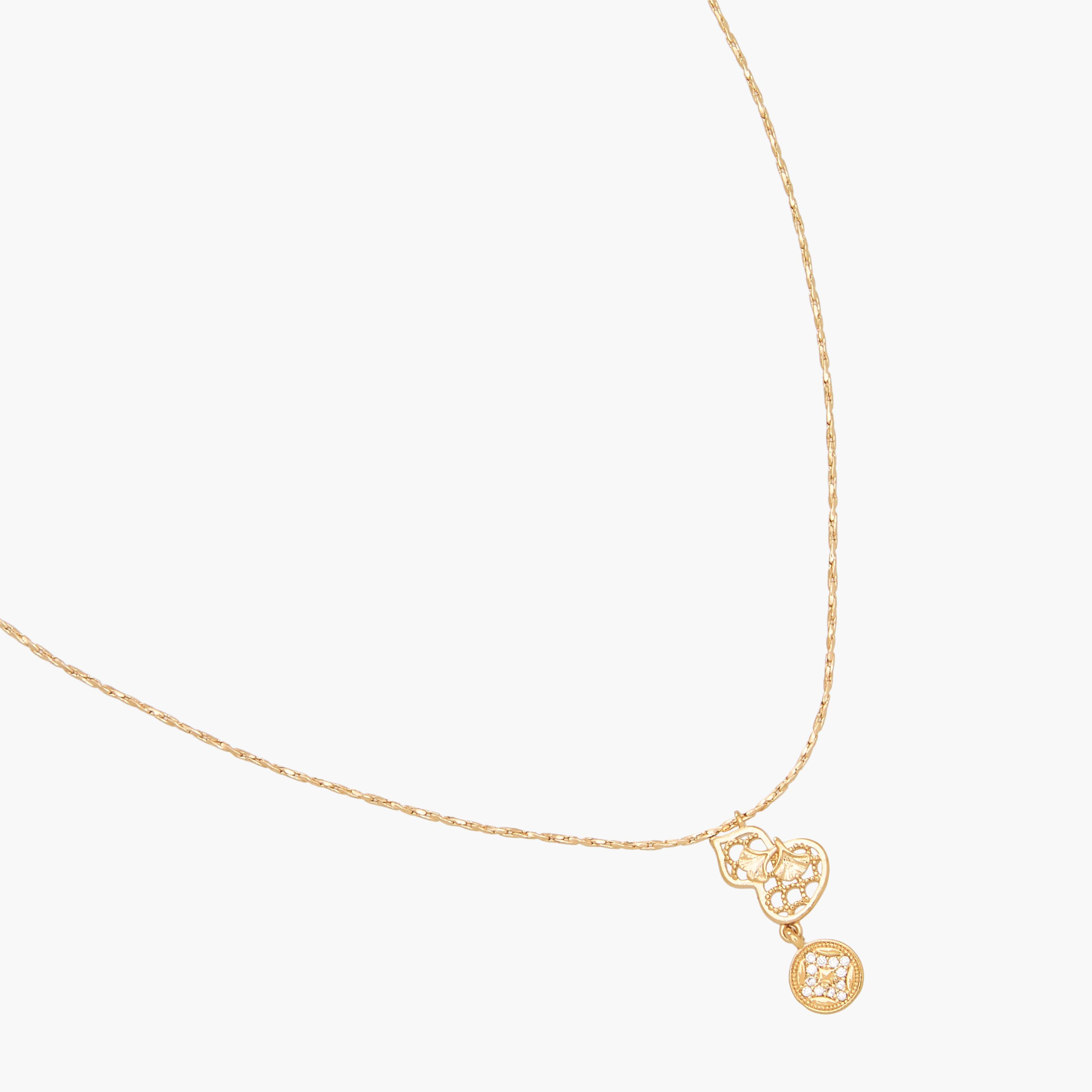Gold Tone Necklace with Cubic Zirconia Pendant-women-watchesandjewellery-jewellery-necklacesandpendants-image-2