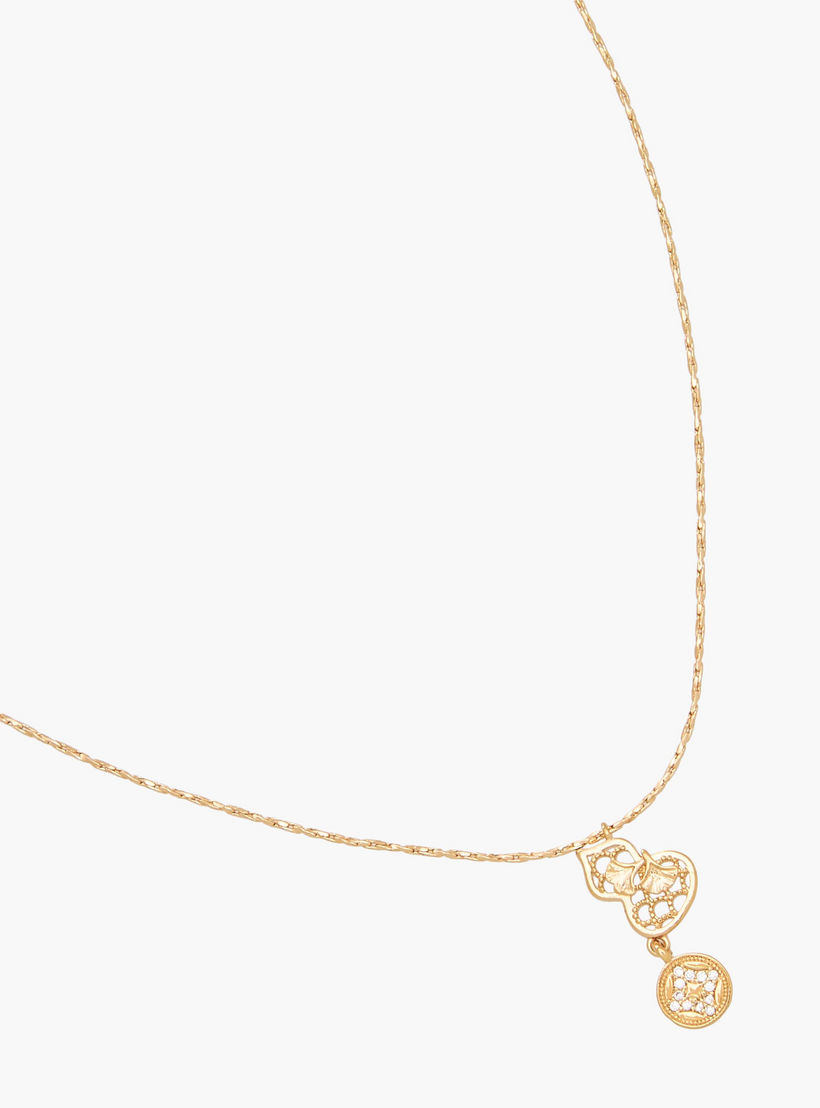 Gold Tone Necklace with Cubic Zirconia Pendant-women-watchesandjewellery-jewellery-necklacesandpendants-image-2