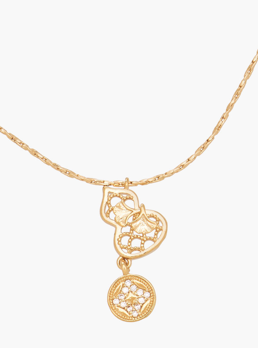 Gold Tone Necklace with Cubic Zirconia Pendant-women-watchesandjewellery-jewellery-necklacesandpendants-image-3