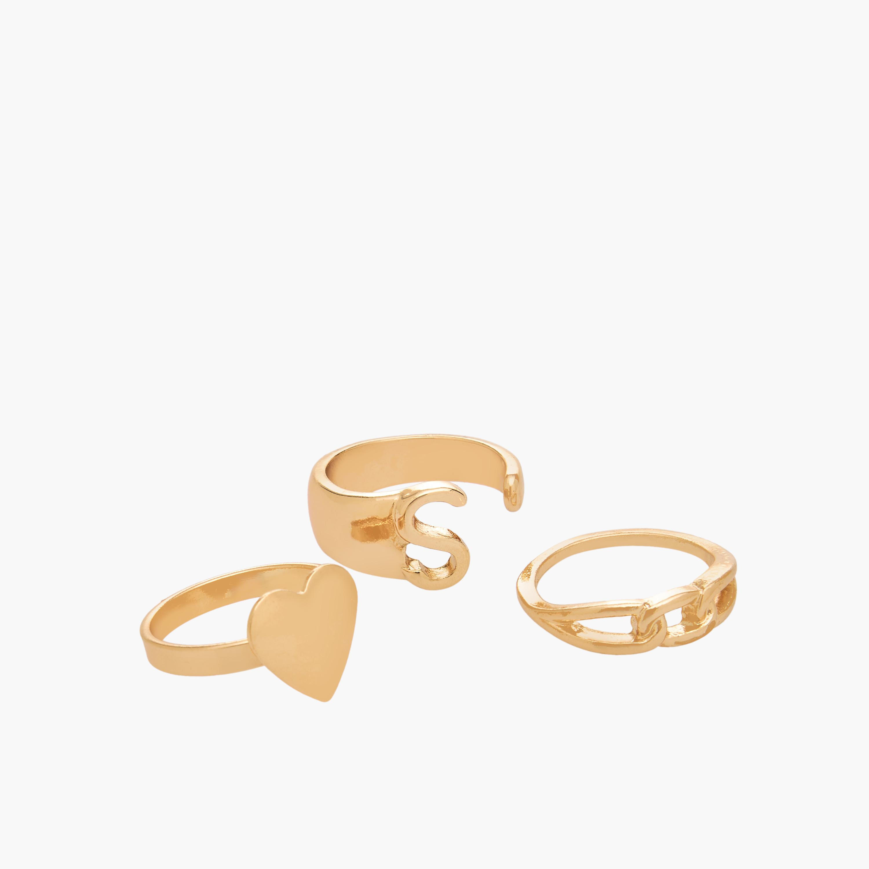 خواتم بلون ذهبي وتصاميم متنوعة - عبوة 10 قطع-women-watchesandjewellery-jewellery-rings-image-2
