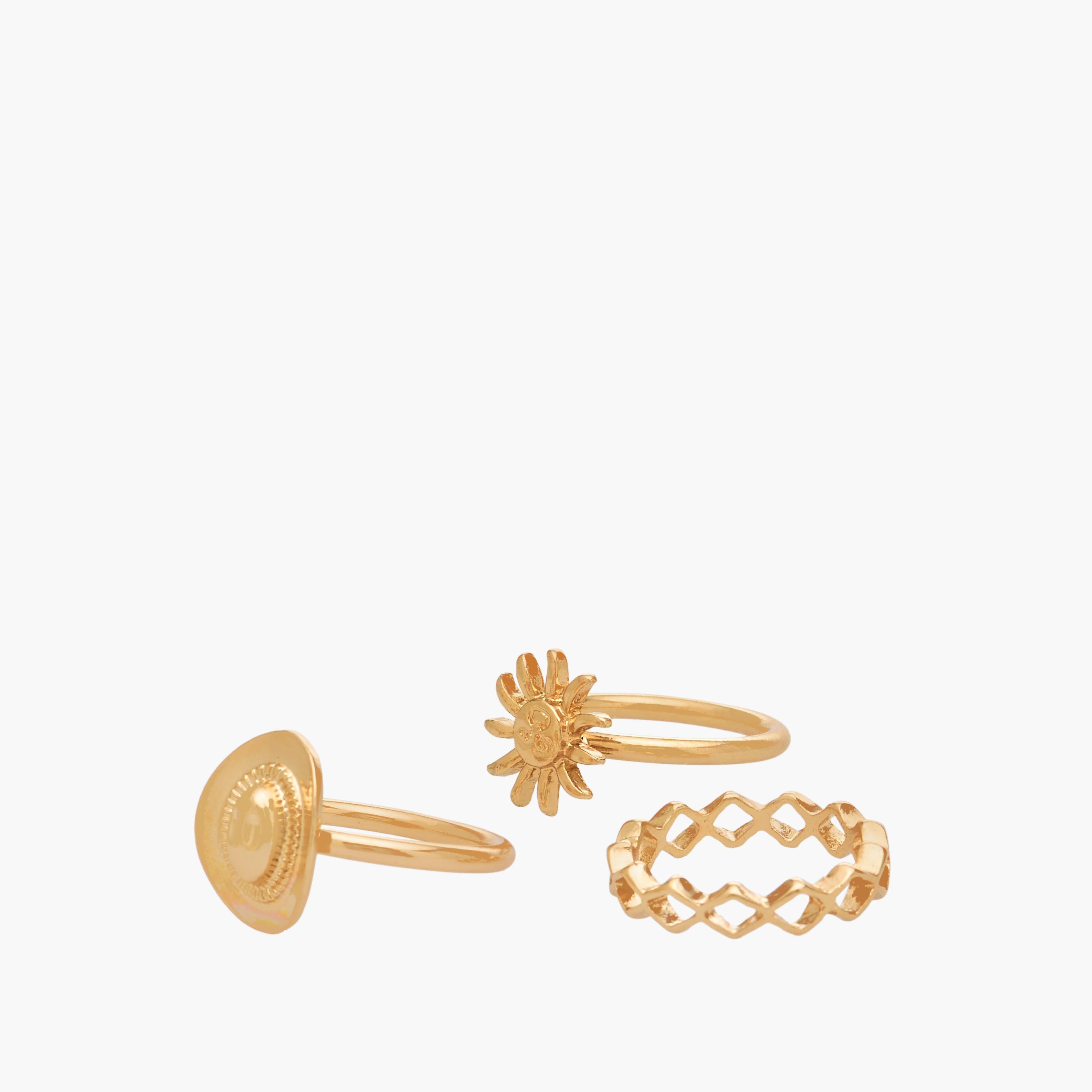 طقم خواتم ذهبية متنوعة 10 قطع من فايندز-women-watchesandjewellery-jewellery-rings-image-2