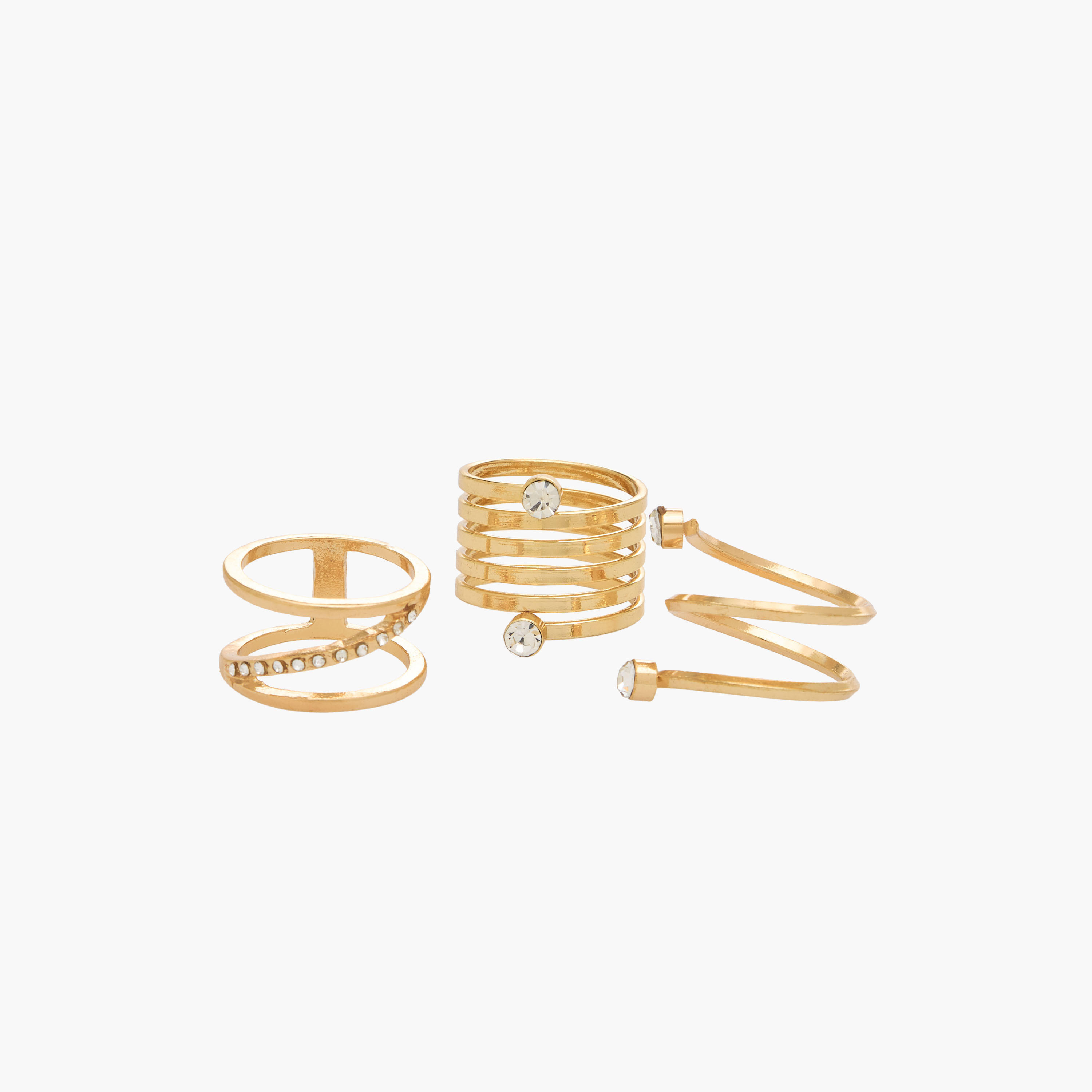 Pack of 3 Gold Tone Ring with Stone Embellishments-women-watchesandjewellery-jewellery-rings-image-2