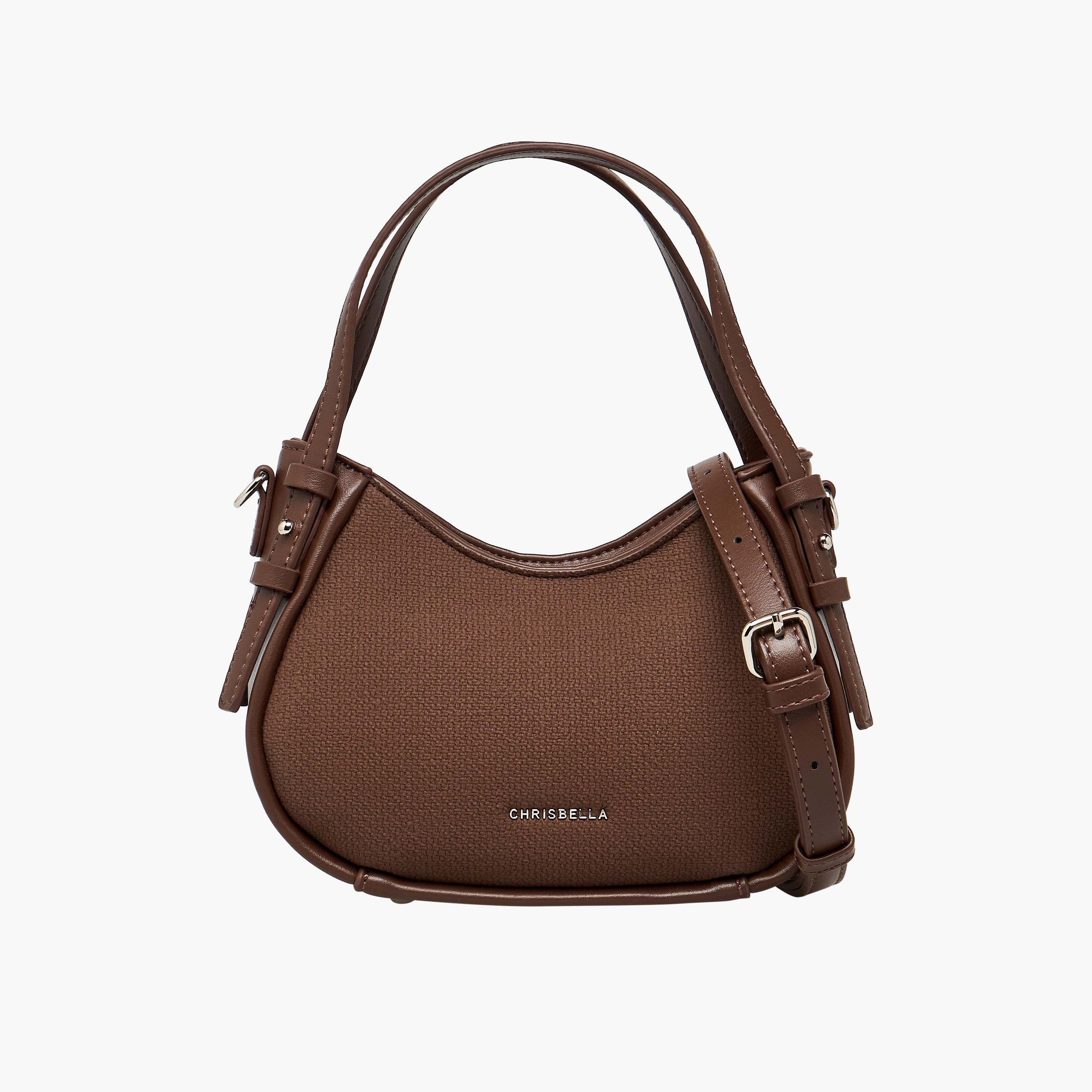Chrisbella Textured Shoulder Bag with Detachable Strap-women-bagsandwallets-handbags-image-1