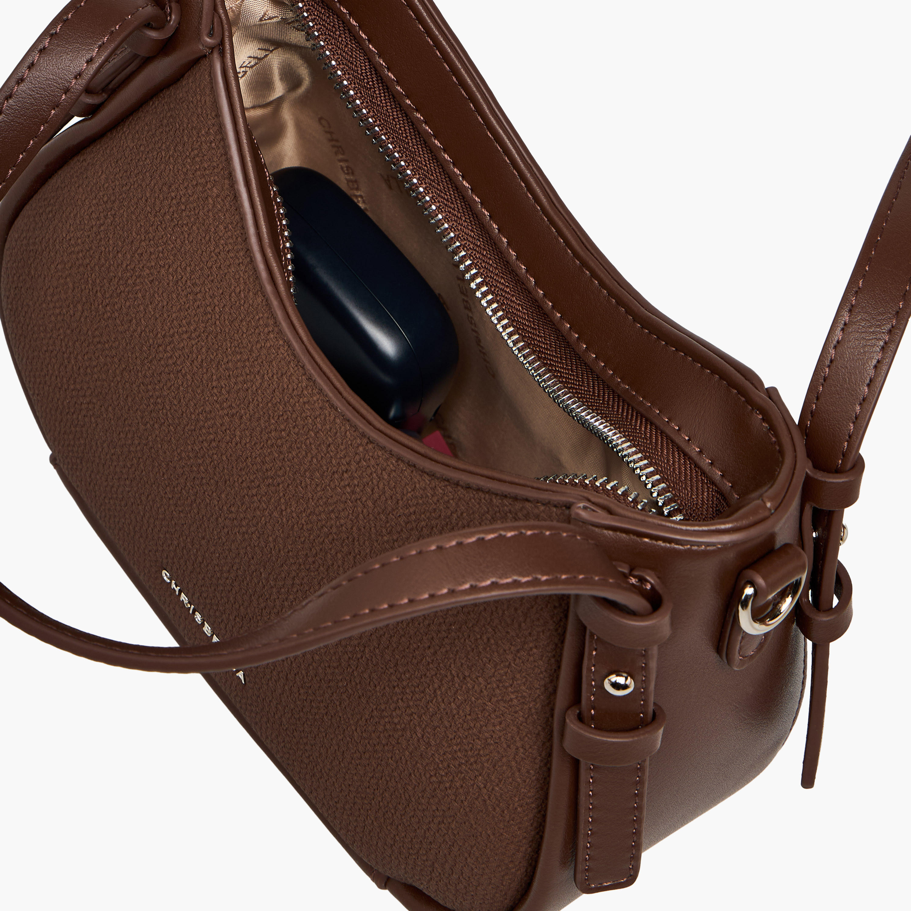 Chrisbella Textured Shoulder Bag with Detachable Strap-women-bagsandwallets-handbags-image-7