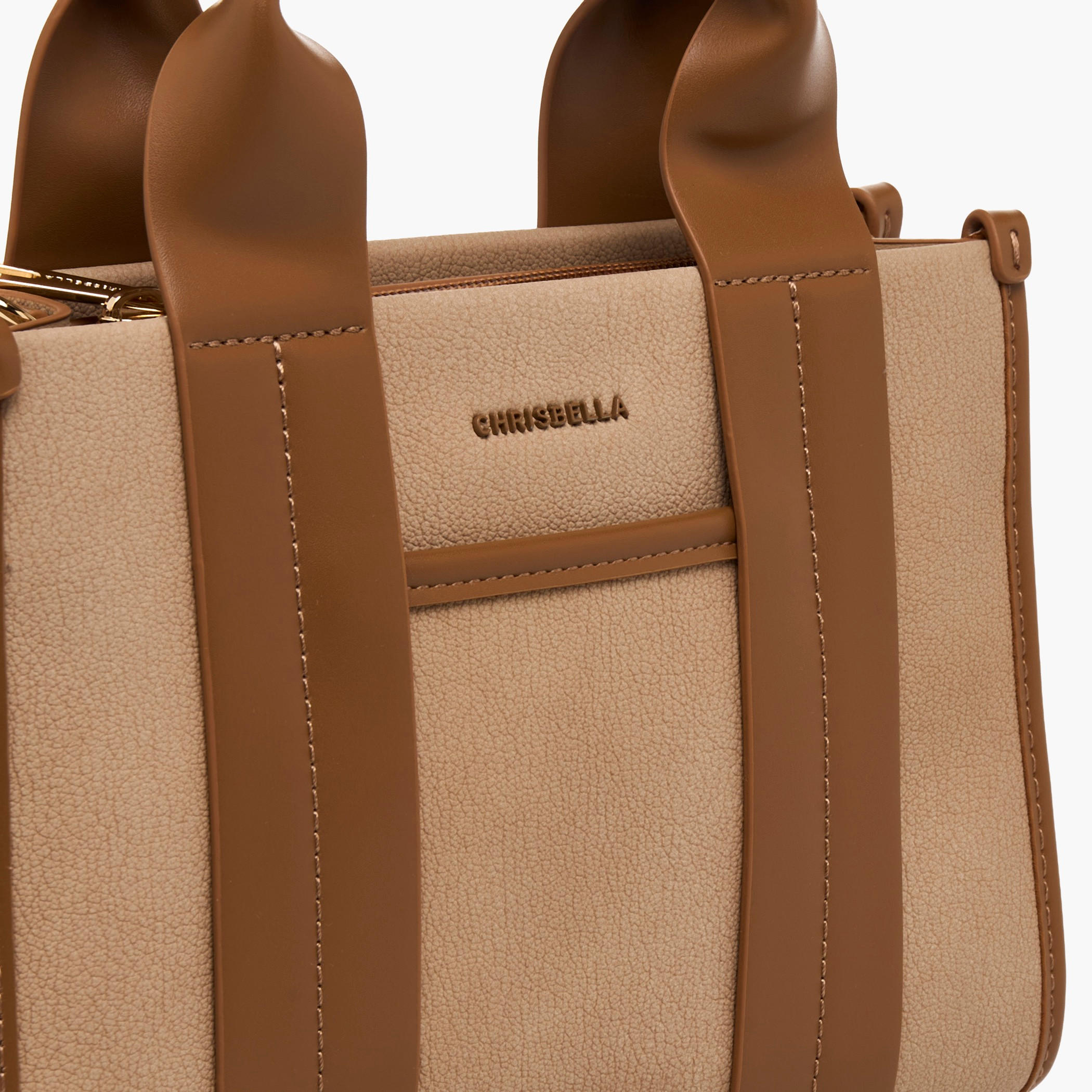 Chrisbella Panelled Tote Bag with Zip Closure-women-bagsandwallets-handbags-image-4
