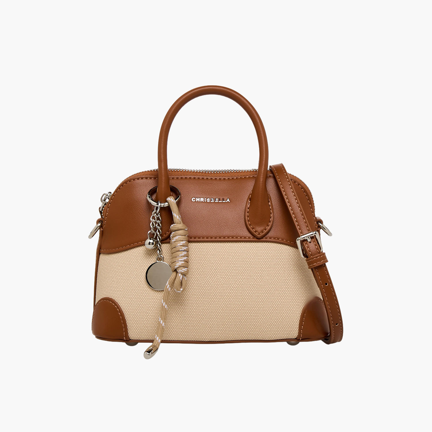 Chrisbella Textured Tote Bag with Detachable Strap-women-bagsandwallets-handbags-image-1