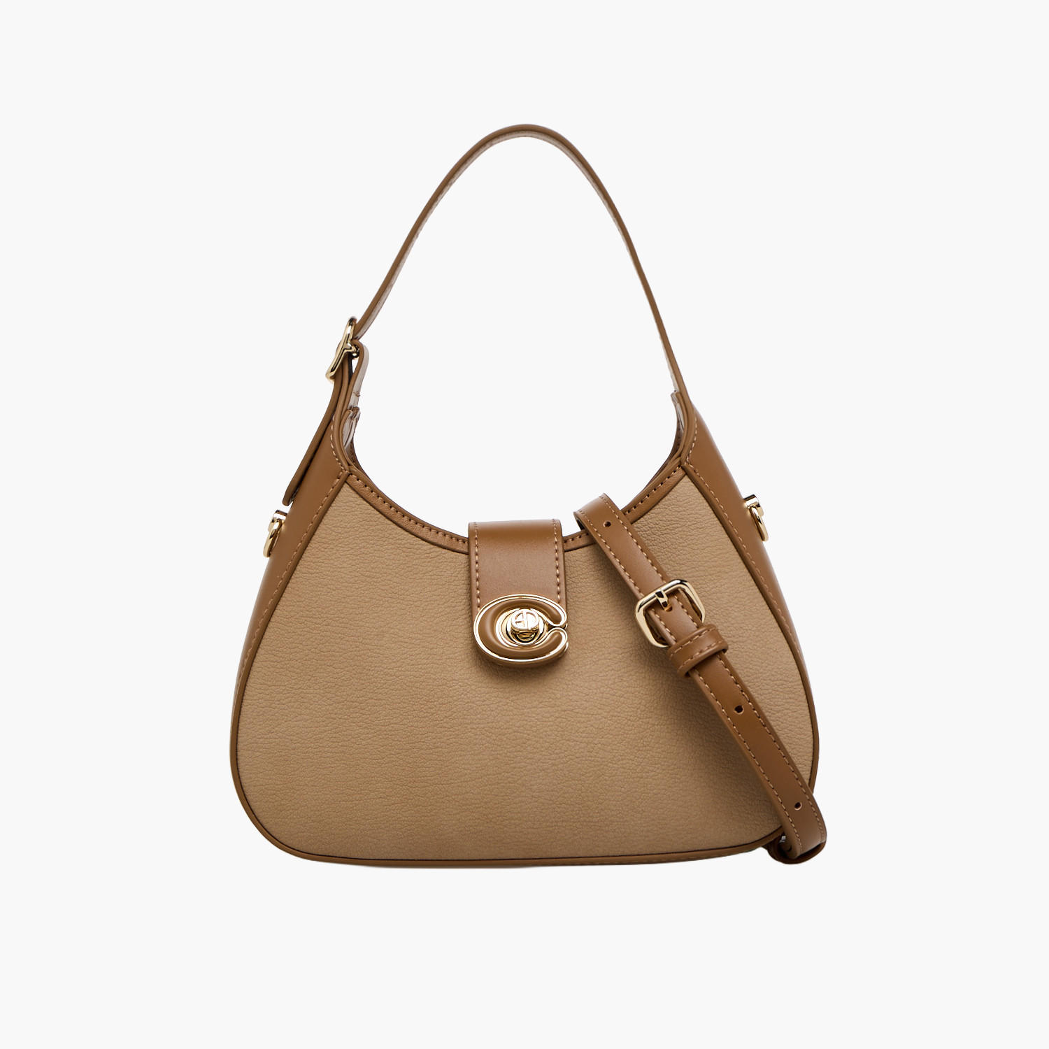 Chrisbella Solid Shoulder Bag with Twist Lock Closure-women-bagsandwallets-handbags-image-1