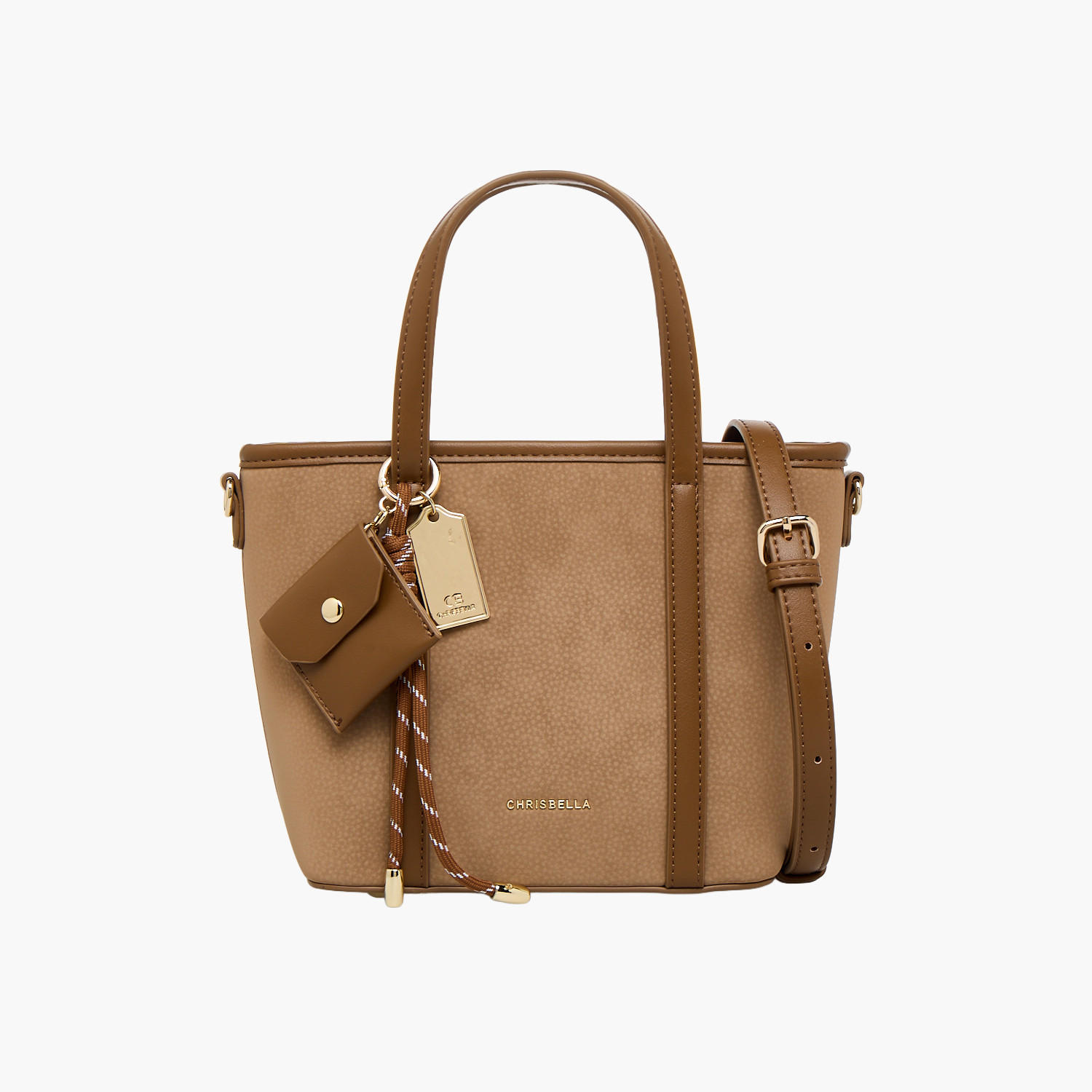 Chrisbella Textured Tote Bag with Zip Closure-women-bagsandwallets-handbags-image-1