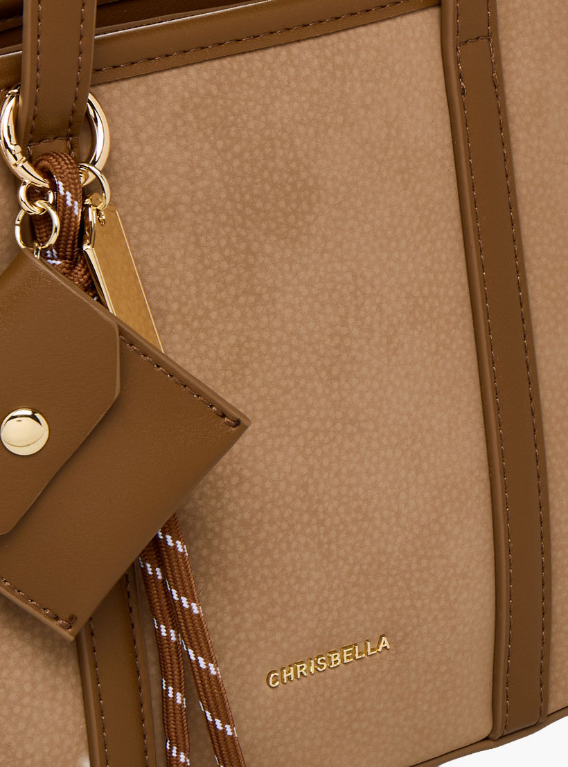Chrisbella Textured Tote Bag with Zip Closure-women-bagsandwallets-handbags-image-5