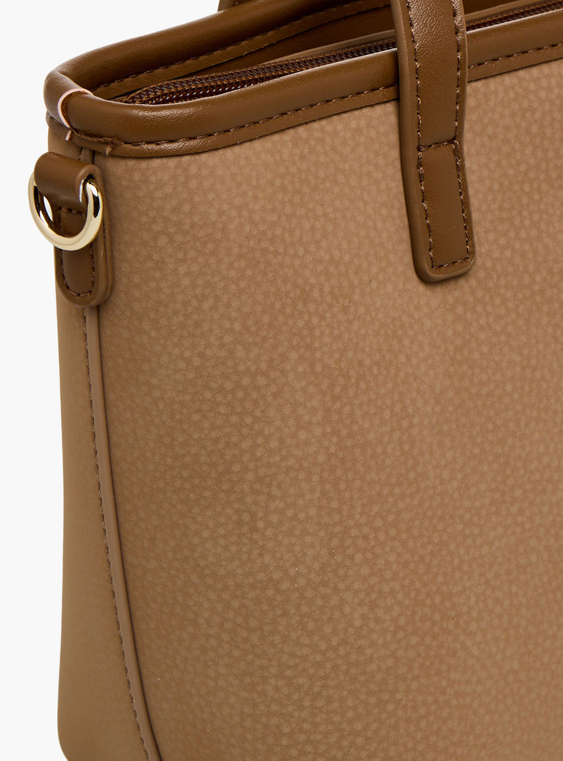 Chrisbella Textured Tote Bag with Zip Closure-women-bagsandwallets-handbags-image-6