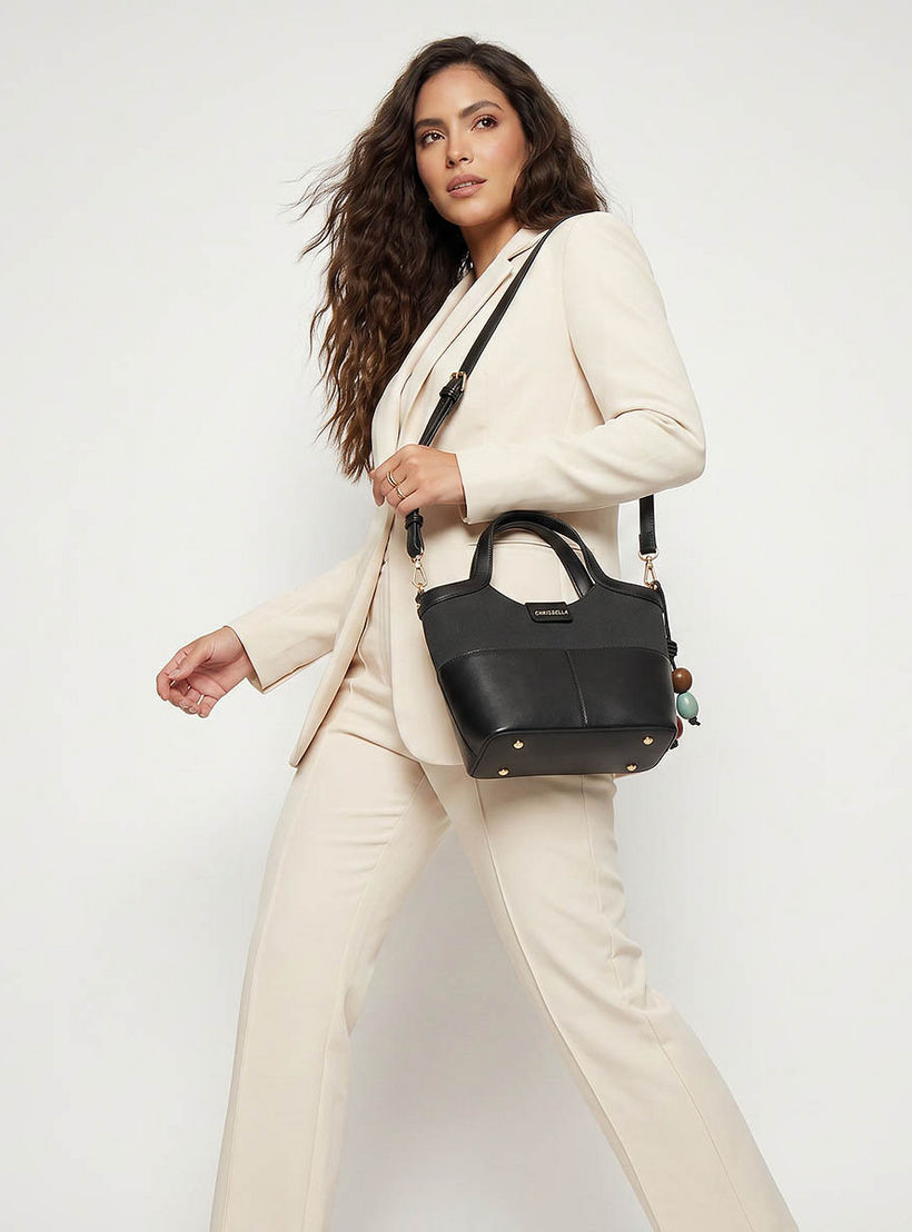 Chrisbella Textured Tote Bag with Coin Pouch-women-bagsandwallets-handbags-image-2
