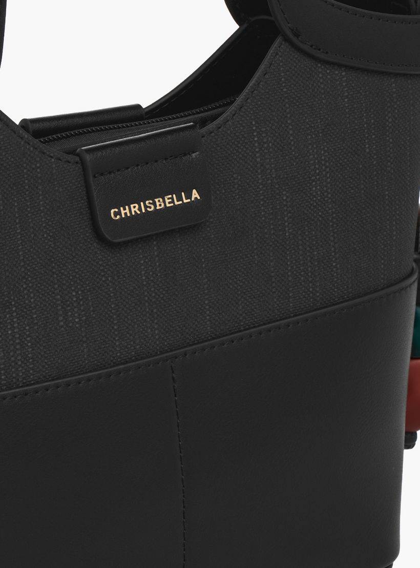 Chrisbella Textured Tote Bag with Coin Pouch-women-bagsandwallets-handbags-image-7