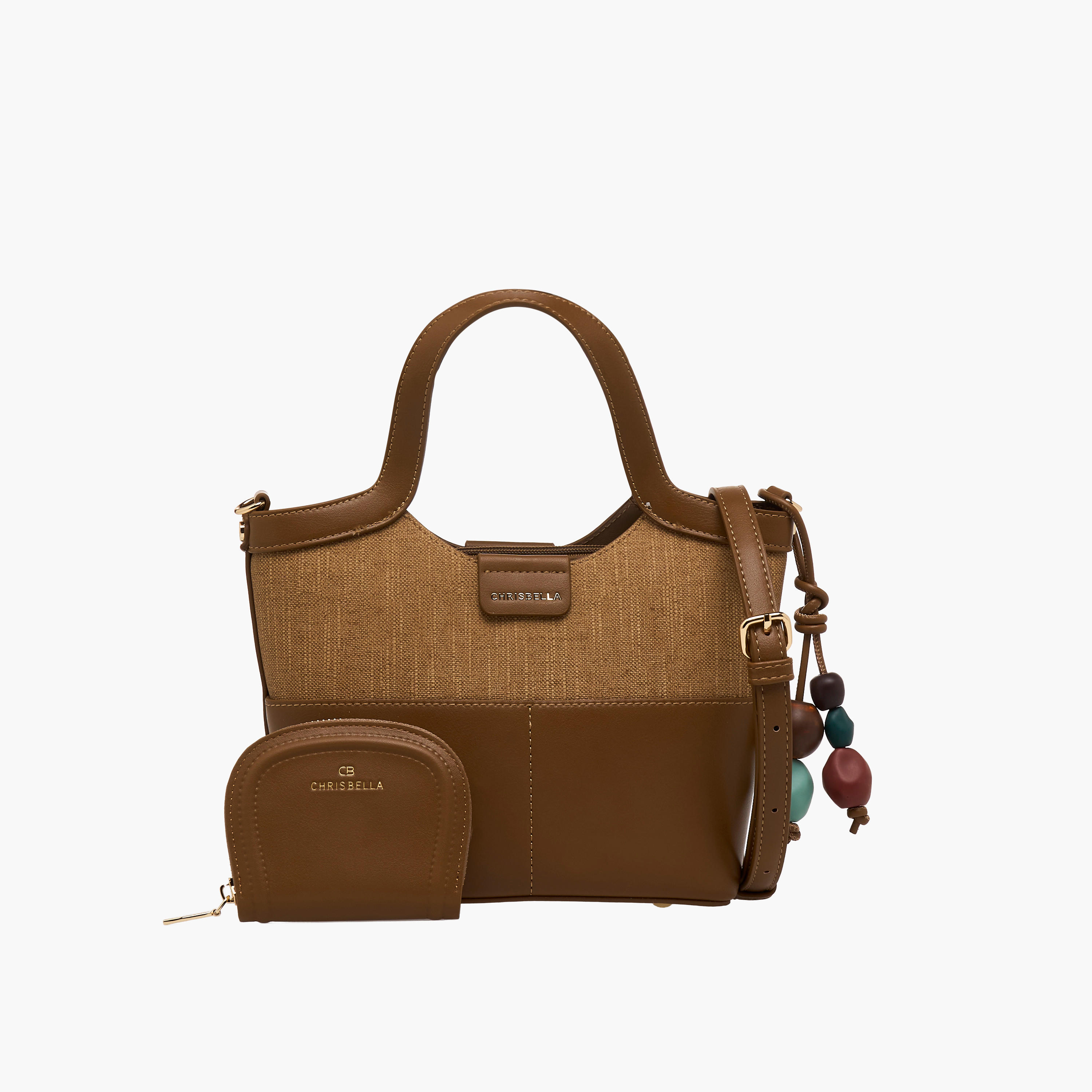 شنطة توت بارزة الملمس مع محفظة من كريسبيلا-women-bagsandwallets-handbags-image-1