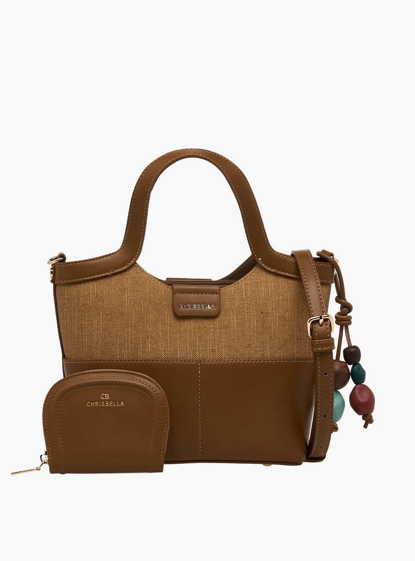 Chrisbella Textured Tote Bag with Wallet-women-bagsandwallets-handbags-image-1