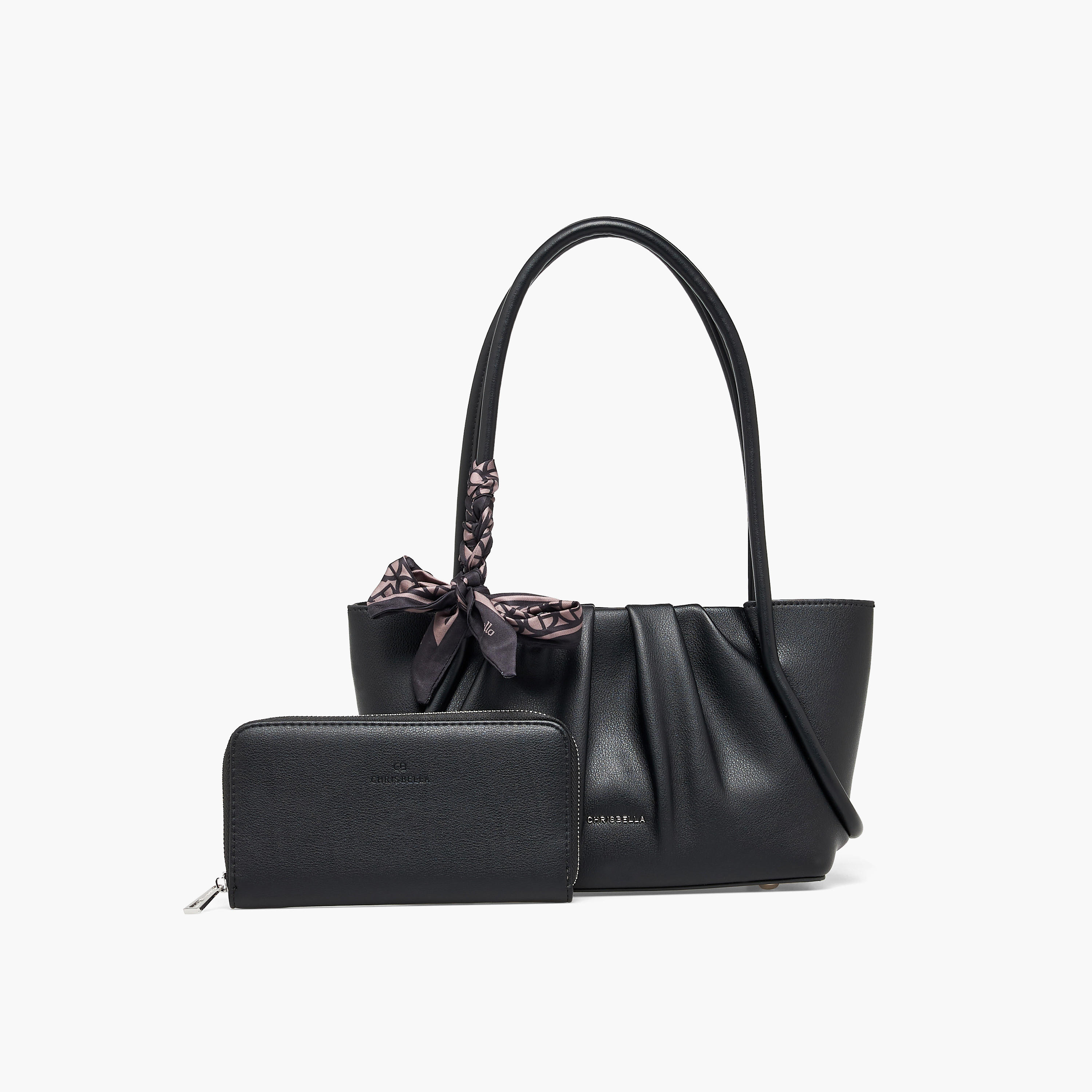 Chrisbella Pleated Tote Bag with Wallet-women-bagsandwallets-handbags-image-1