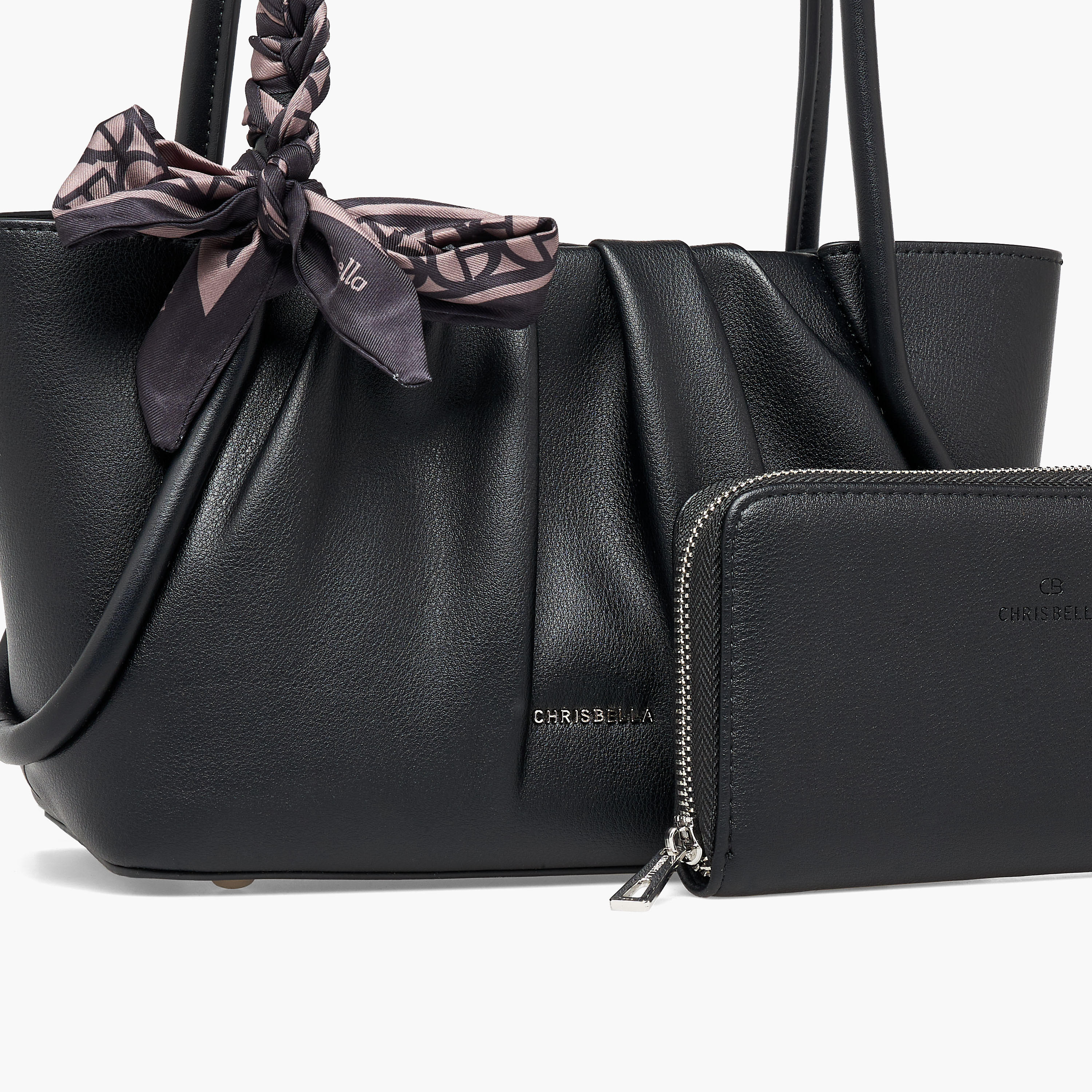 Chrisbella Pleated Tote Bag with Wallet-women-bagsandwallets-handbags-image-4