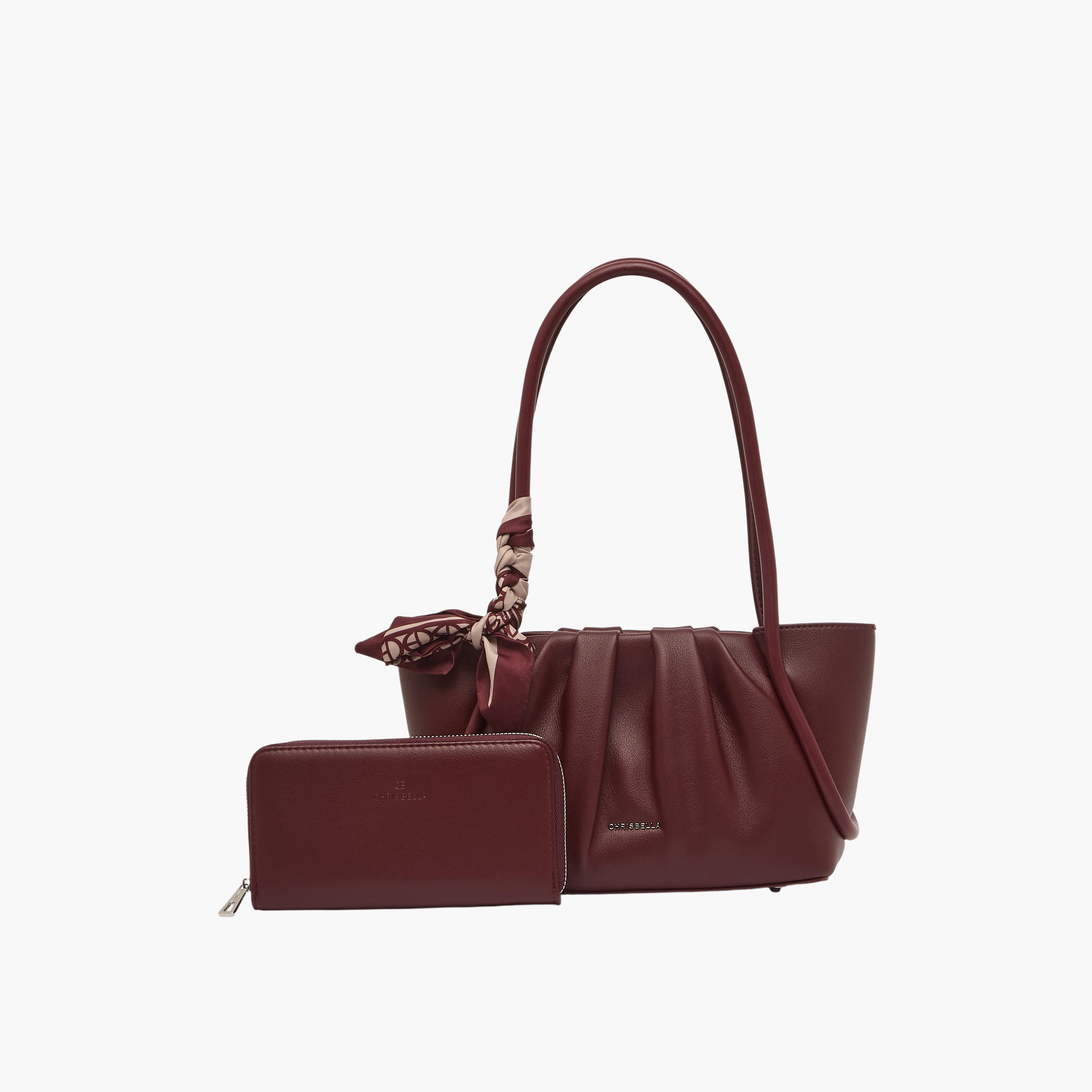 Chrisbella Pleated Tote Bag with Zip Around Wallet-women-bagsandwallets-handbags-image-1