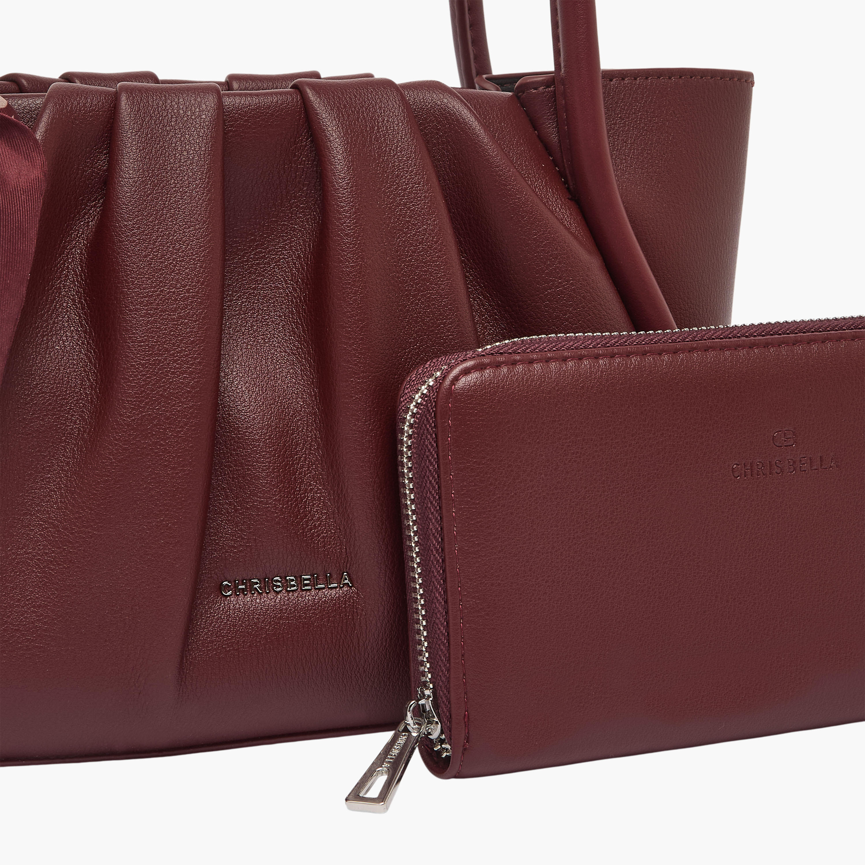 Chrisbella Pleated Tote Bag with Zip Around Wallet-women-bagsandwallets-handbags-image-5