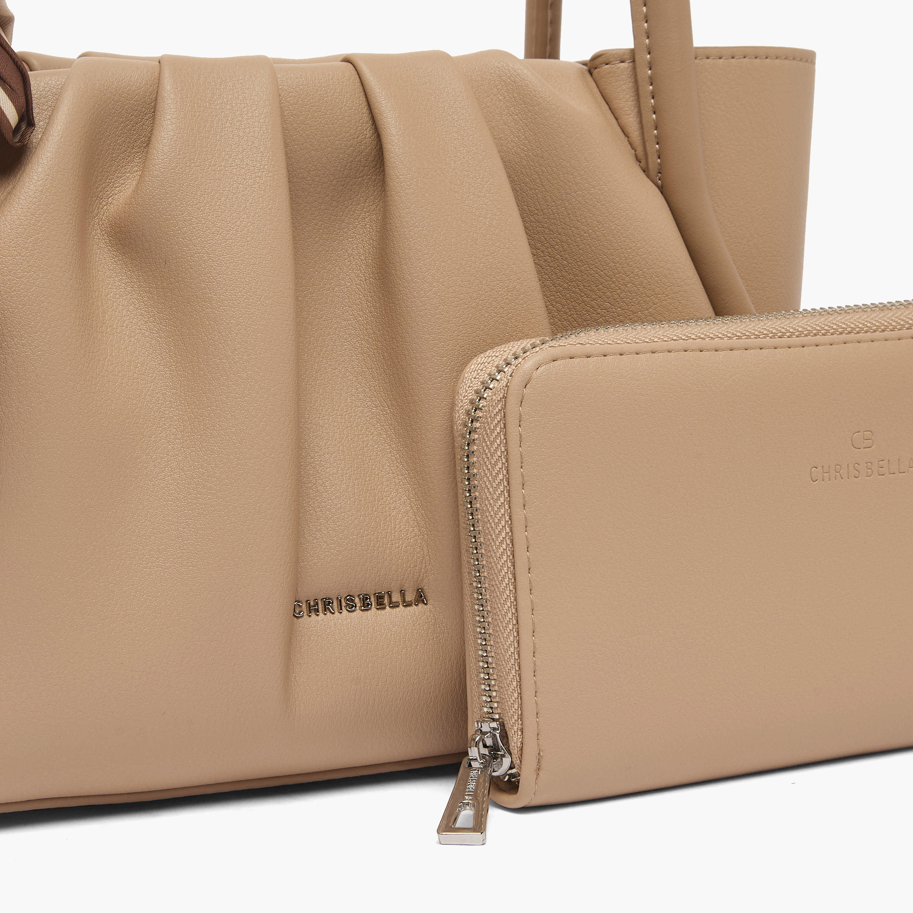 Chrisbella Pleated Tote Bag with Zip Around Wallet-women-bagsandwallets-handbags-image-4