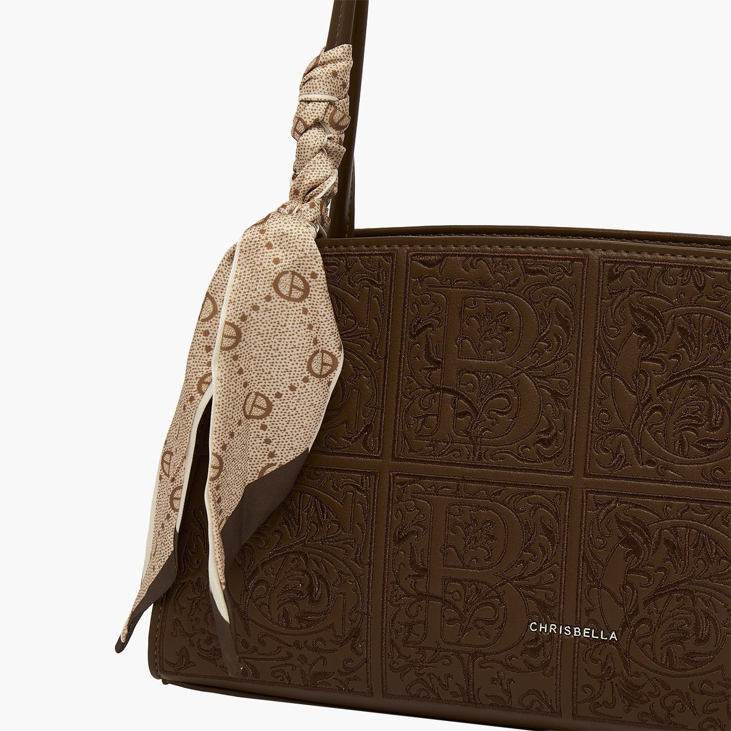 Chrisbella Textured Shoulder Bag with Pouch-women-bagsandwallets-handbags-image-6