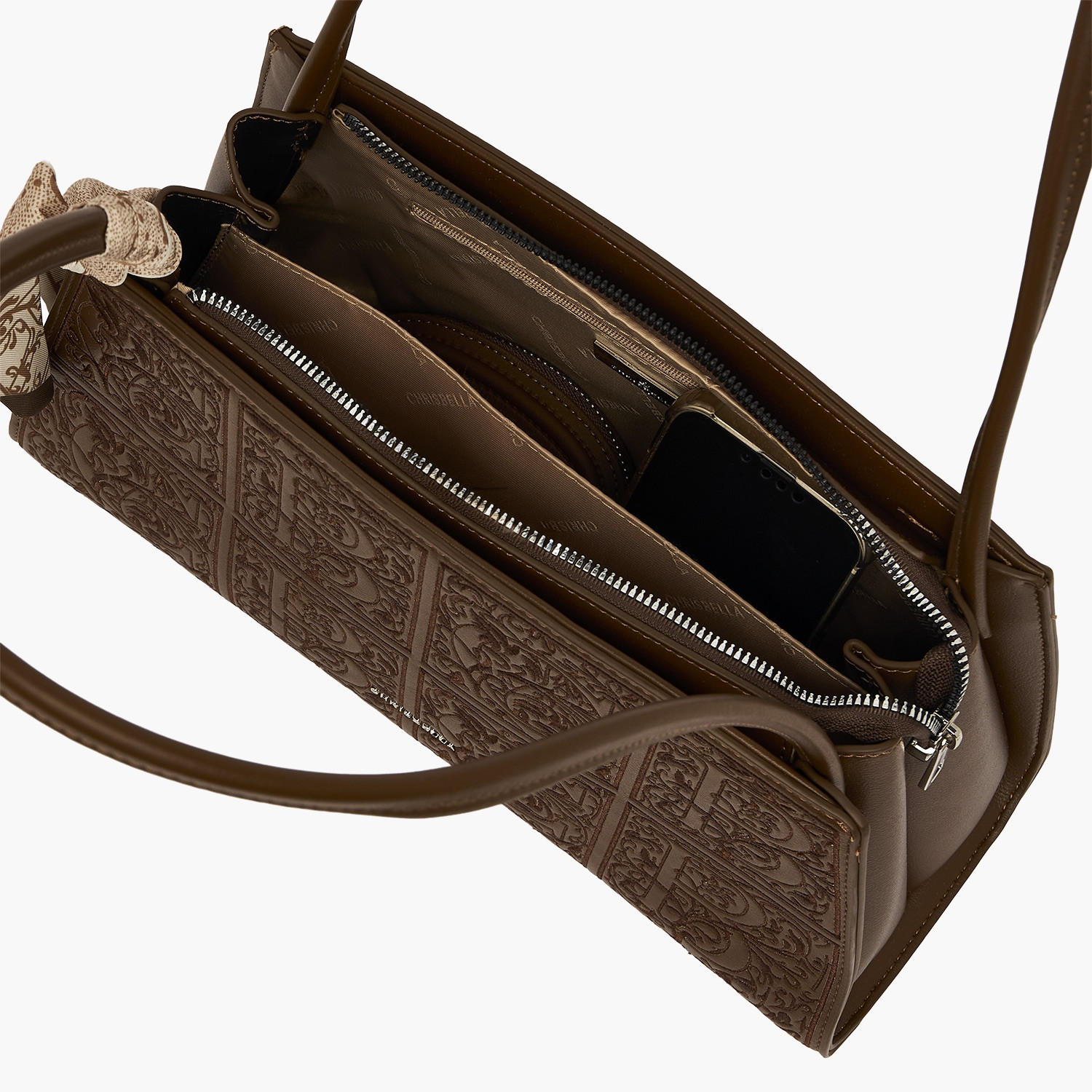 Chrisbella Textured Shoulder Bag with Pouch-women-bagsandwallets-handbags-image-9