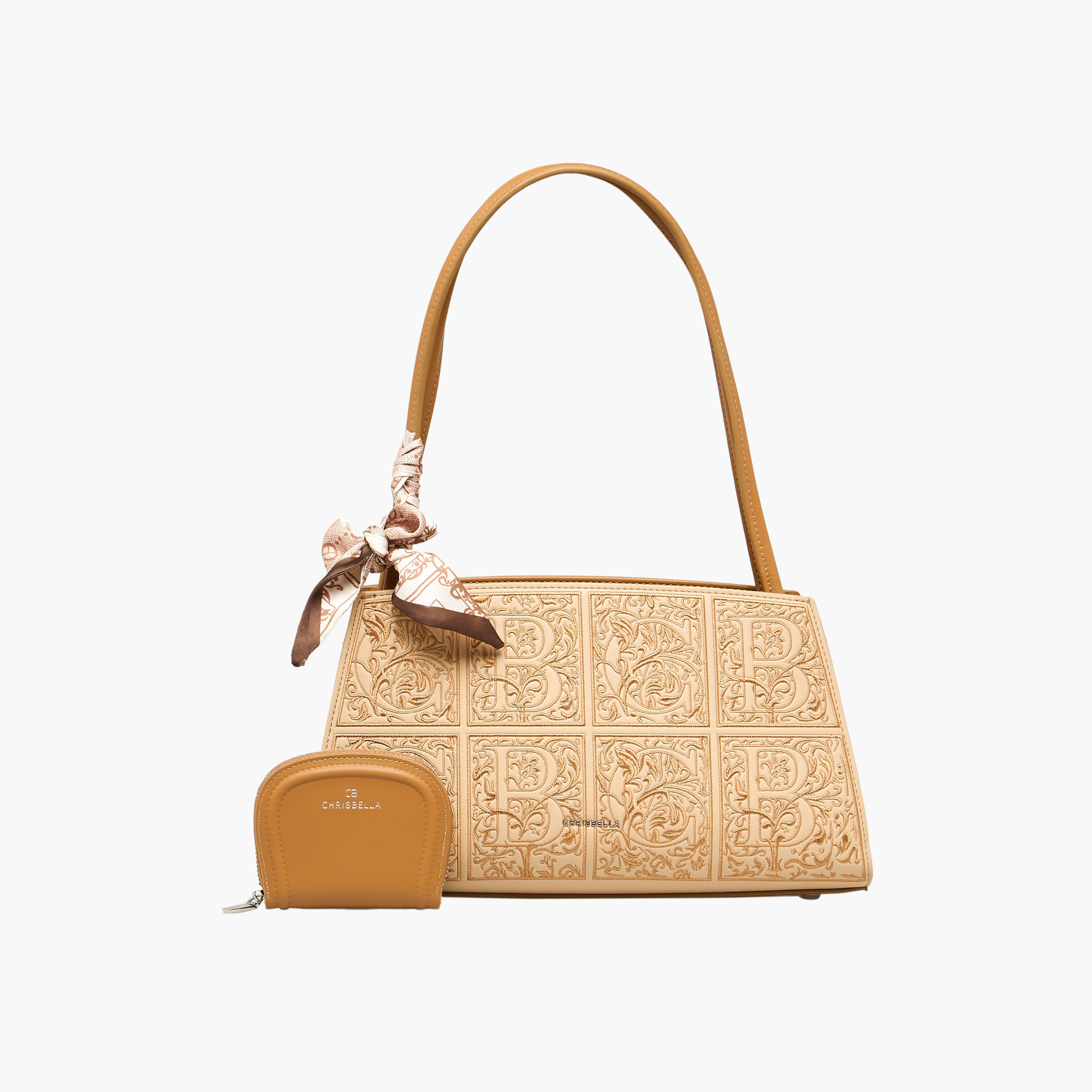 Chrisbella Textured Shoulder Bag with Wallet-women-bagsandwallets-handbags-image-1