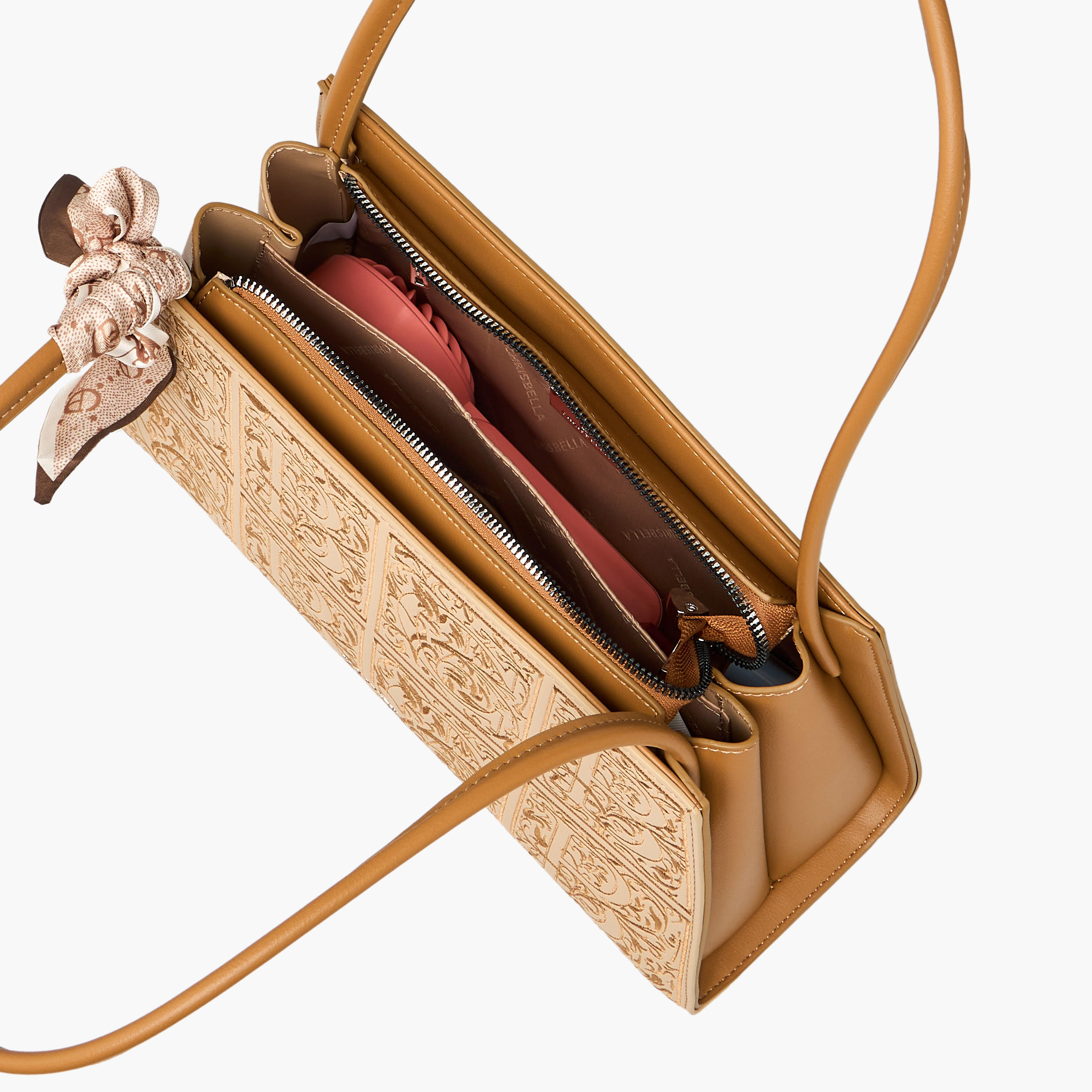 Chrisbella Textured Shoulder Bag with Wallet-women-bagsandwallets-handbags-image-8